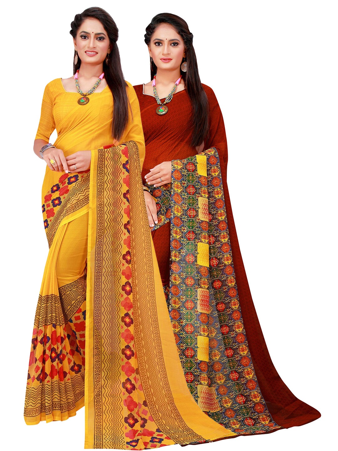 

KALINI Women Yellow Sarees