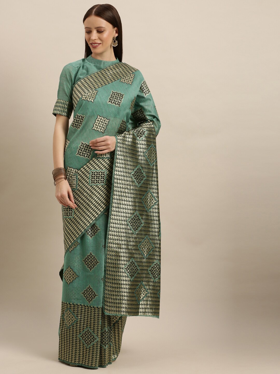 

SHAVYA Women Turquoise Blue Sarees