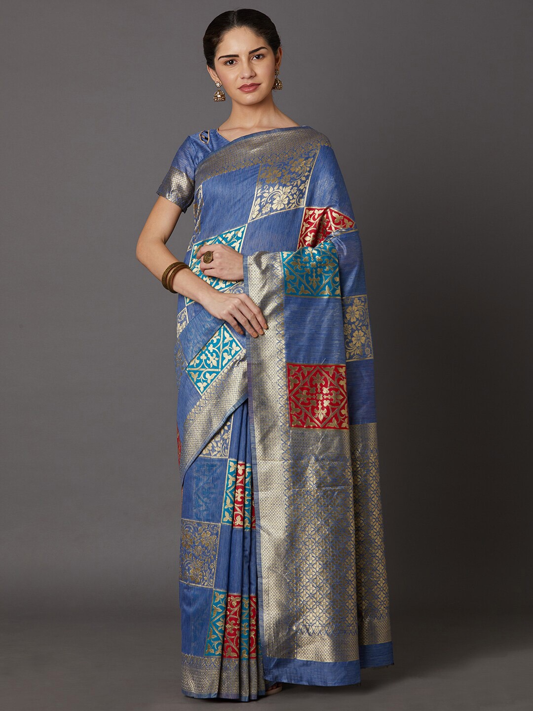 

SHAVYA Women Blue Sarees