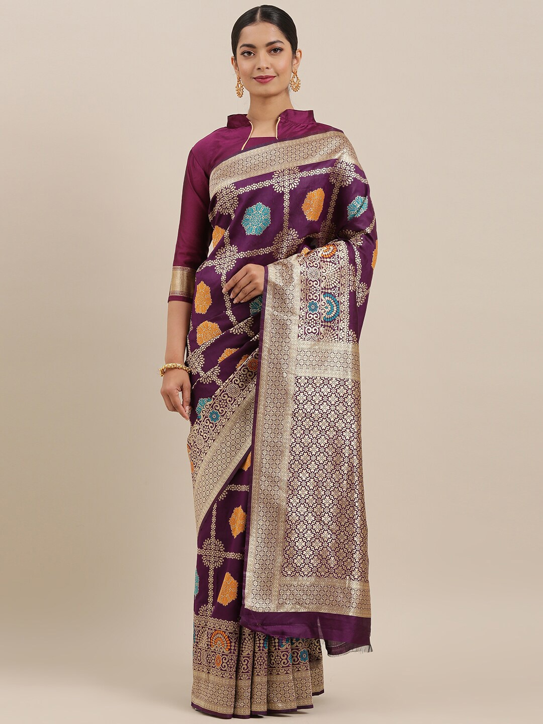 

SHAVYA Women Purple Sarees