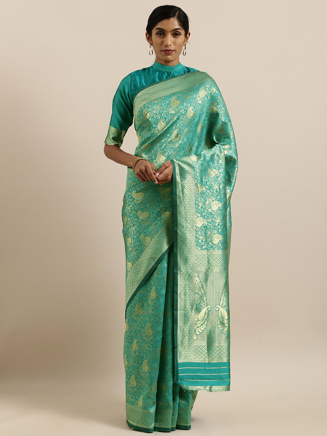 

SHAVYA Women Turquoise Blue Sarees