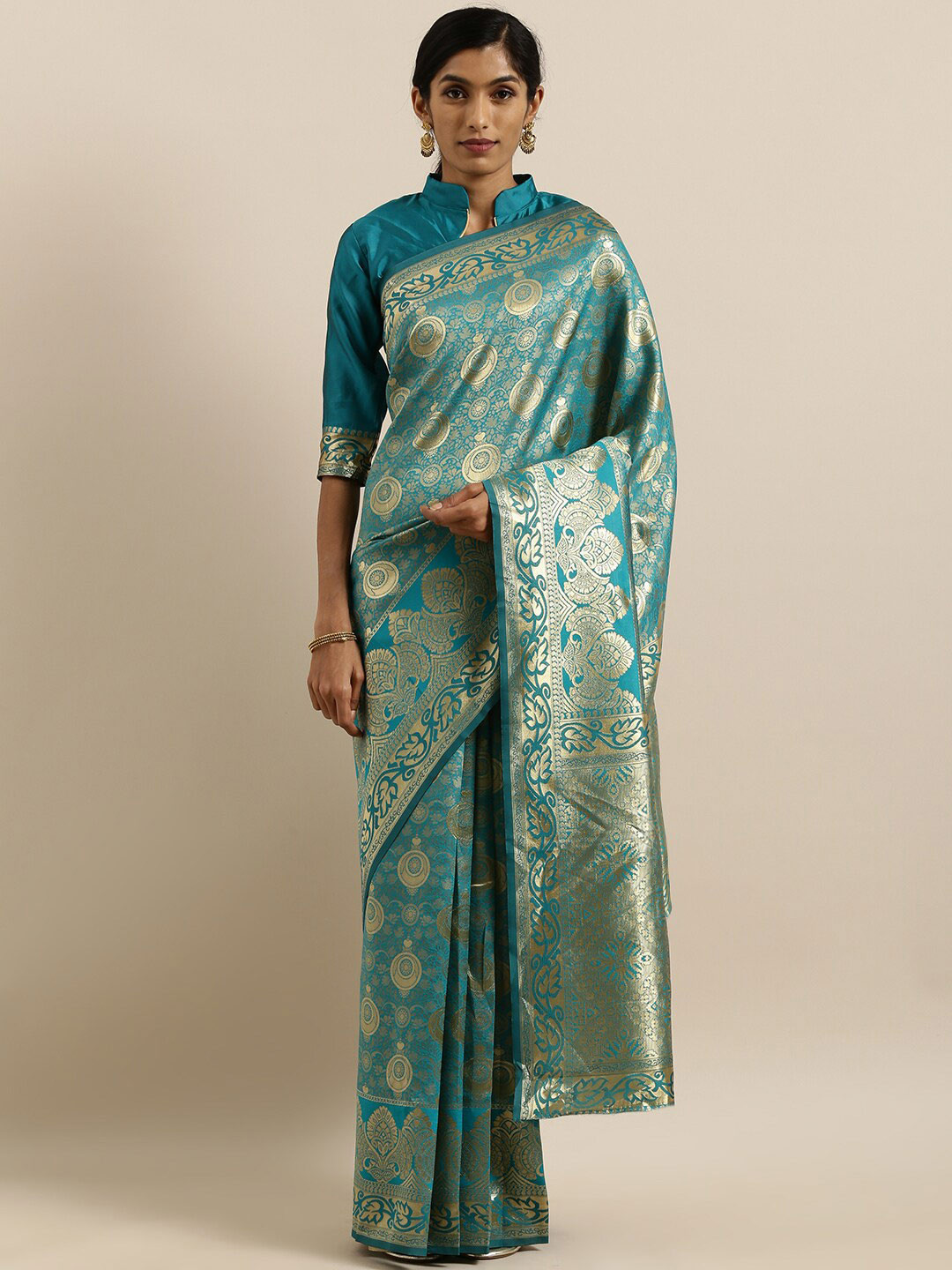 

SHAVYA Women Turquoise Blue Sarees