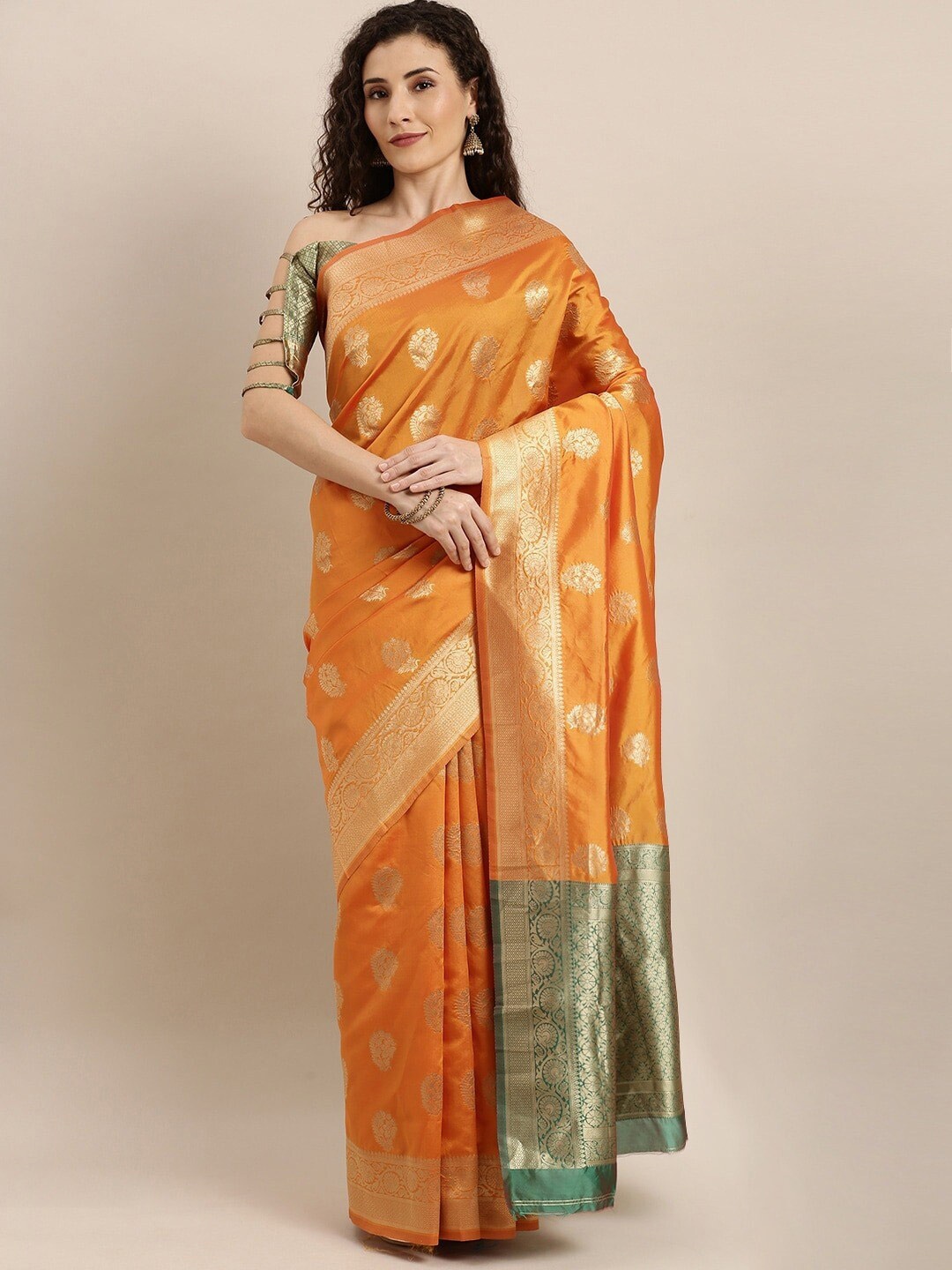 

SHAVYA Women Yellow Sarees