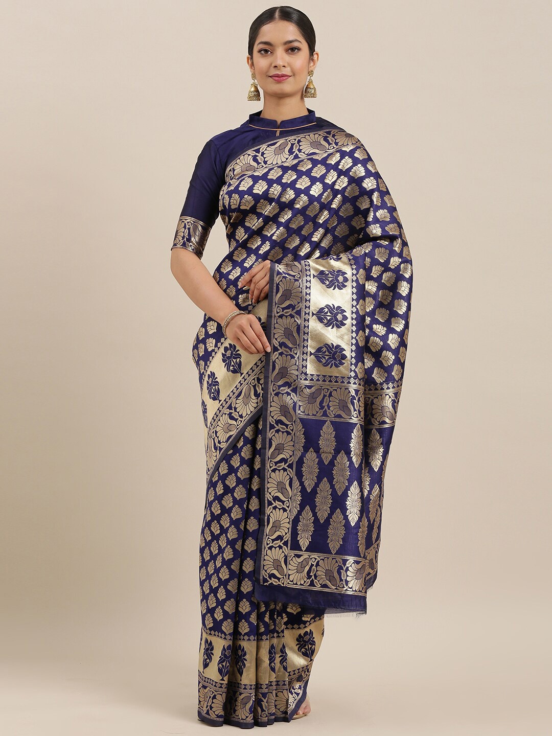 

SHAVYA Women Blue Sarees