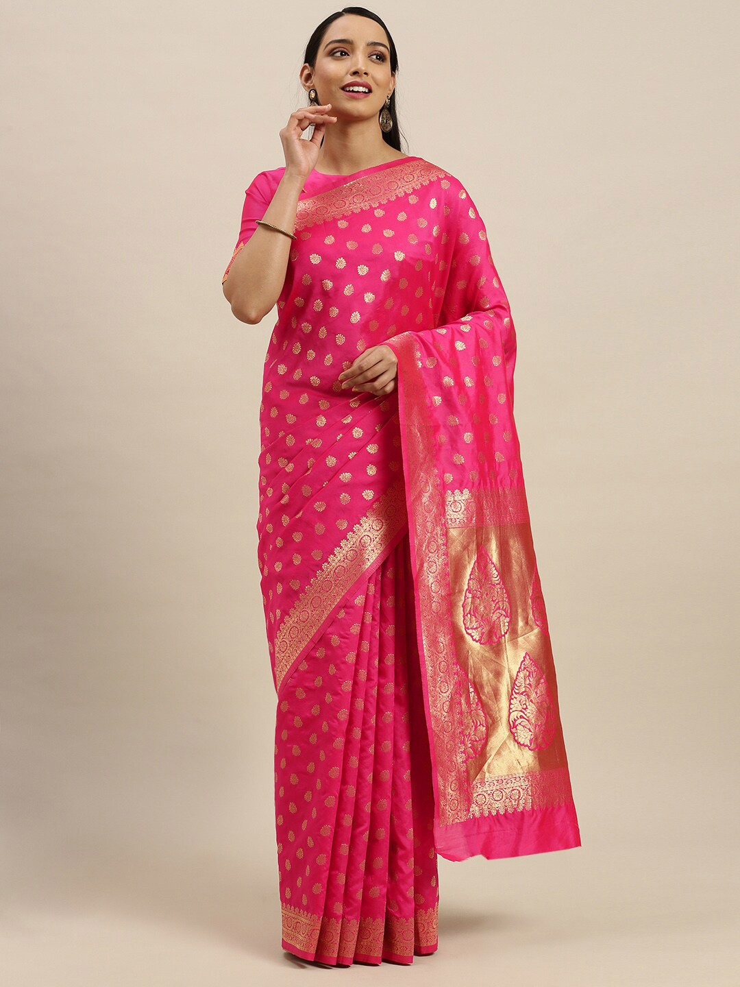 

SHAVYA Women Fuchsia Sarees
