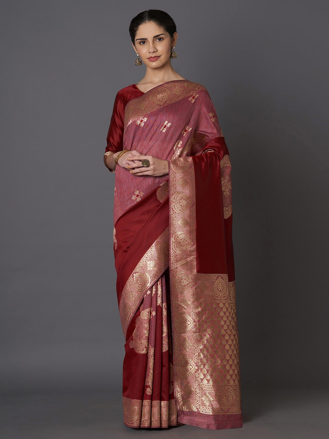 

SHAVYA Women Maroon Sarees