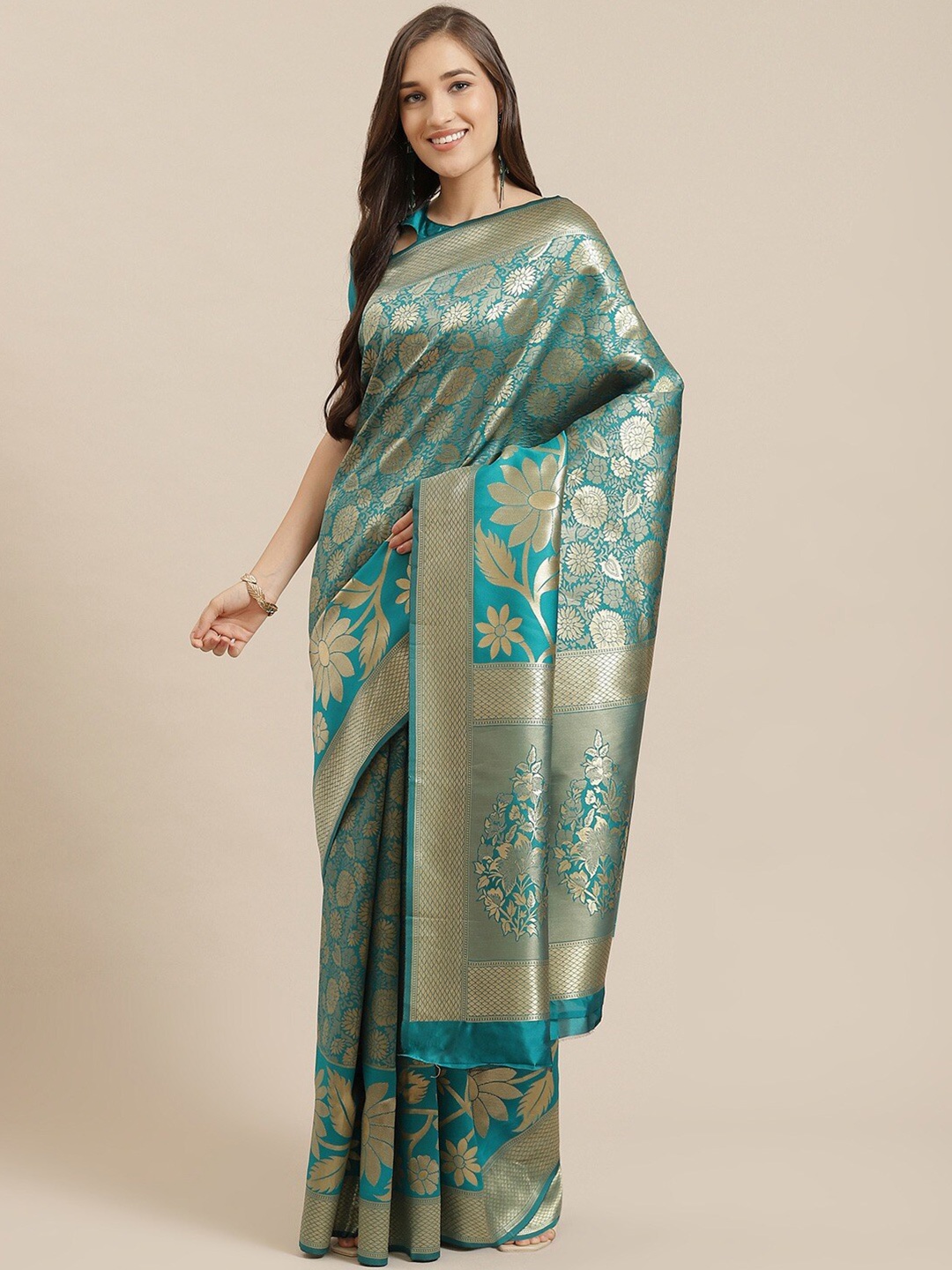 

SHAVYA Women Turquoise Blue Sarees