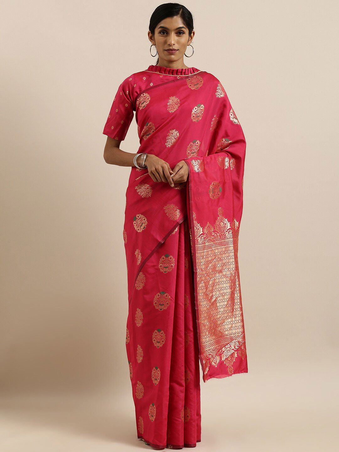 

SHAVYA Women Pink Sarees