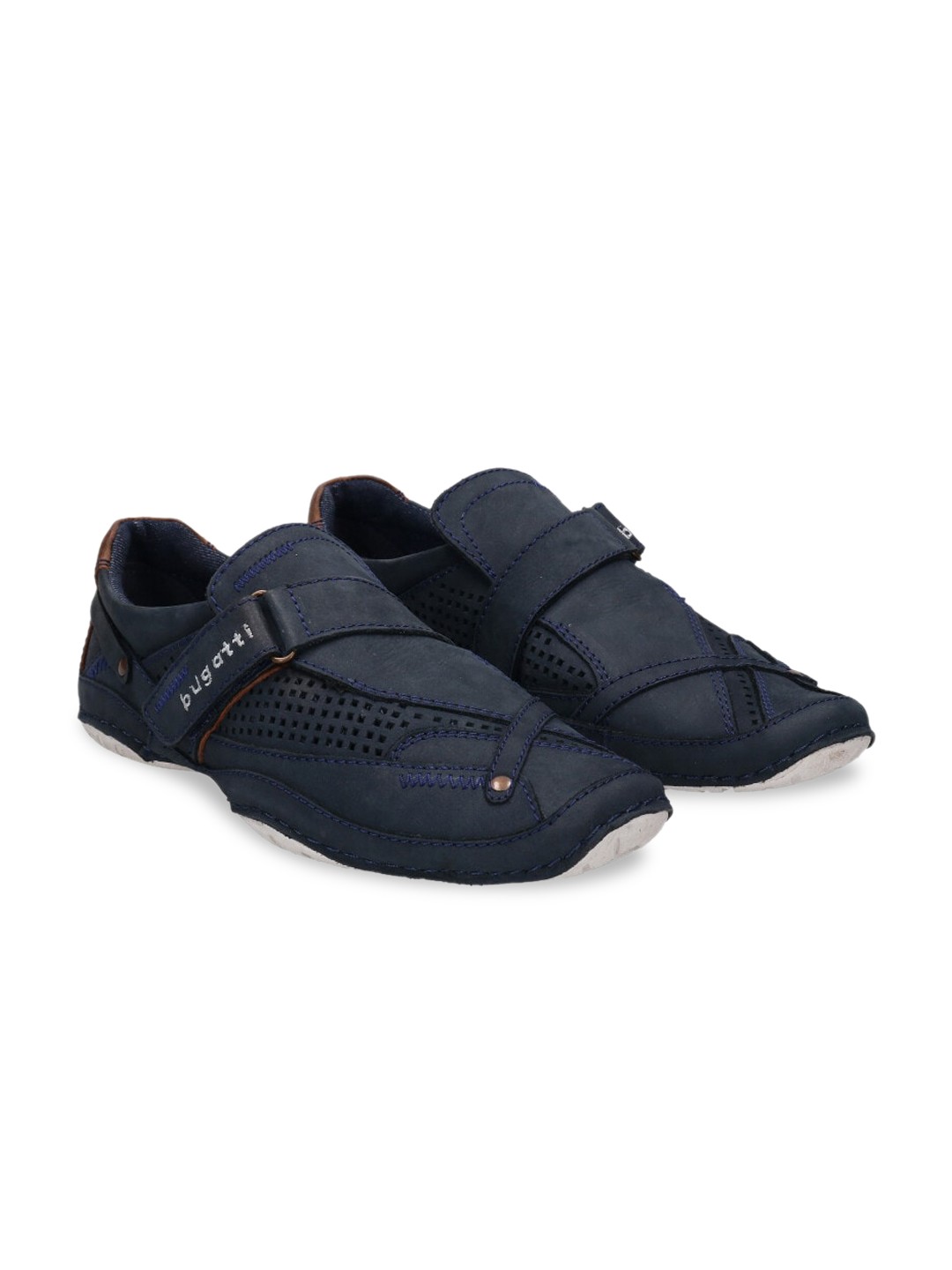 

Bugatti Men Navy Blue Leather Sneakers