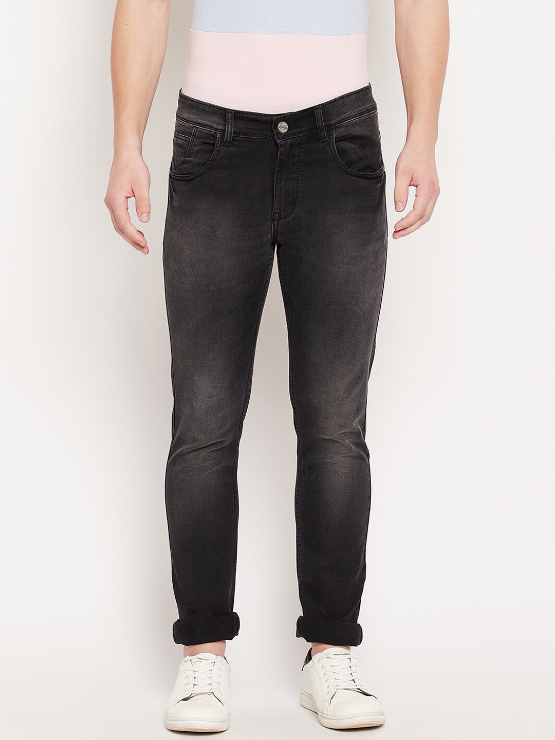 

Duke Men Black Slim Fit Heavy Fade Stretchable Jeans