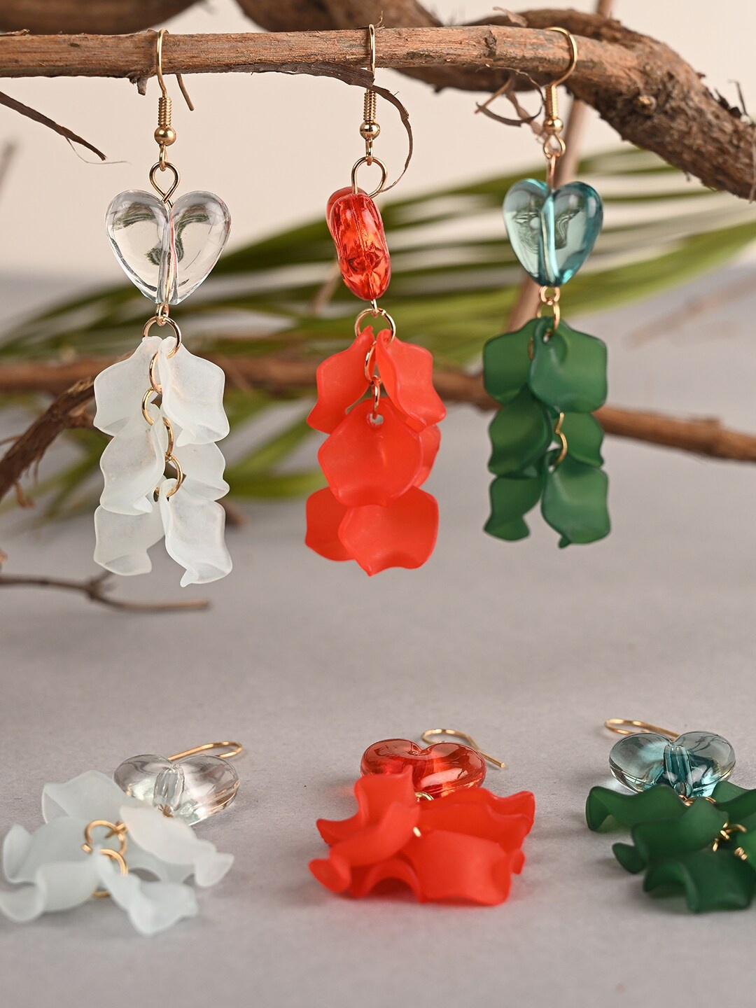 

BuckleUp Multicoloured Contemporary Drop Earrings, Multi