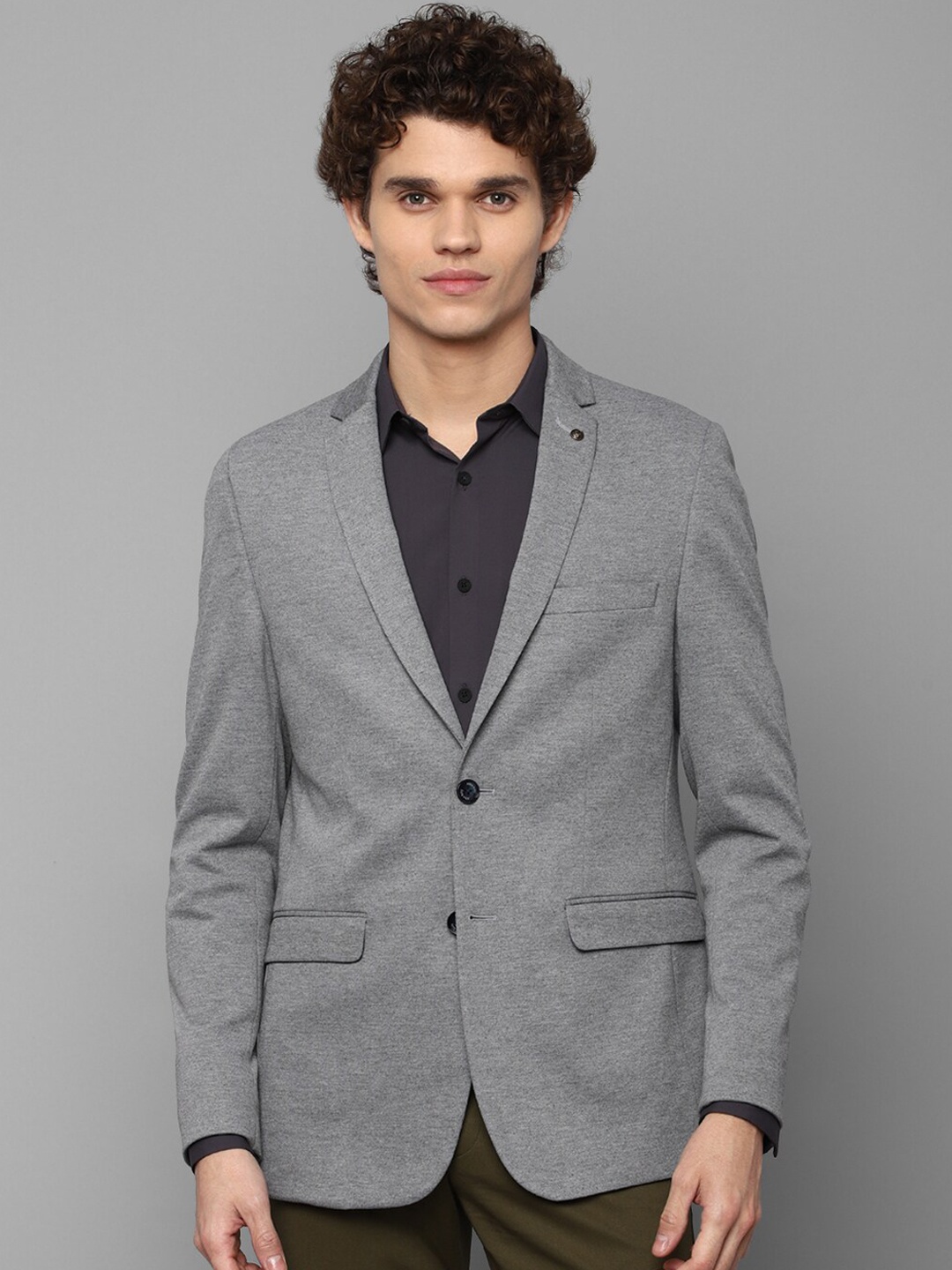 

Allen Solly Men Grey Solid Blazer