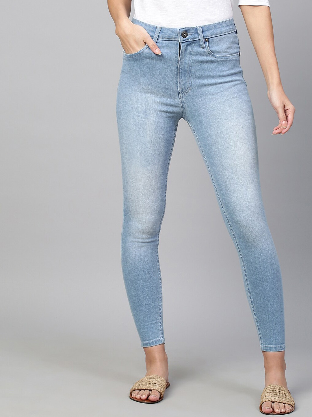 

Chemistry Women Blue Skinny Fit Light Fade Jeans