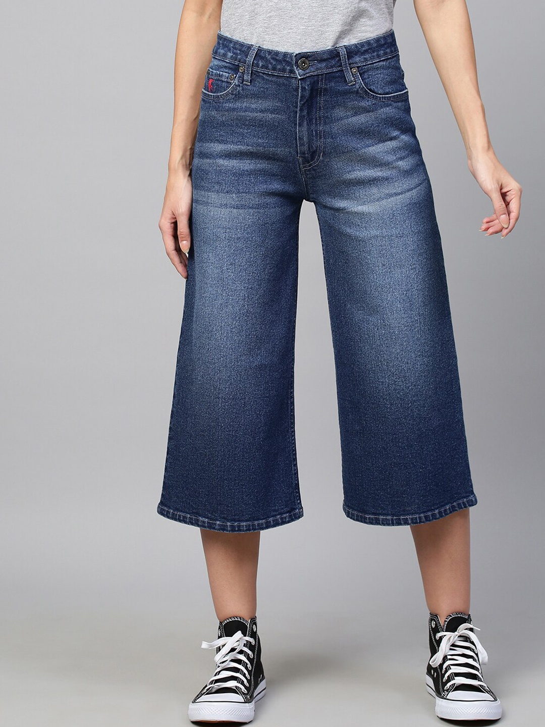 

Chemistry Women Blue Wide Leg Heavy Fade Jeans