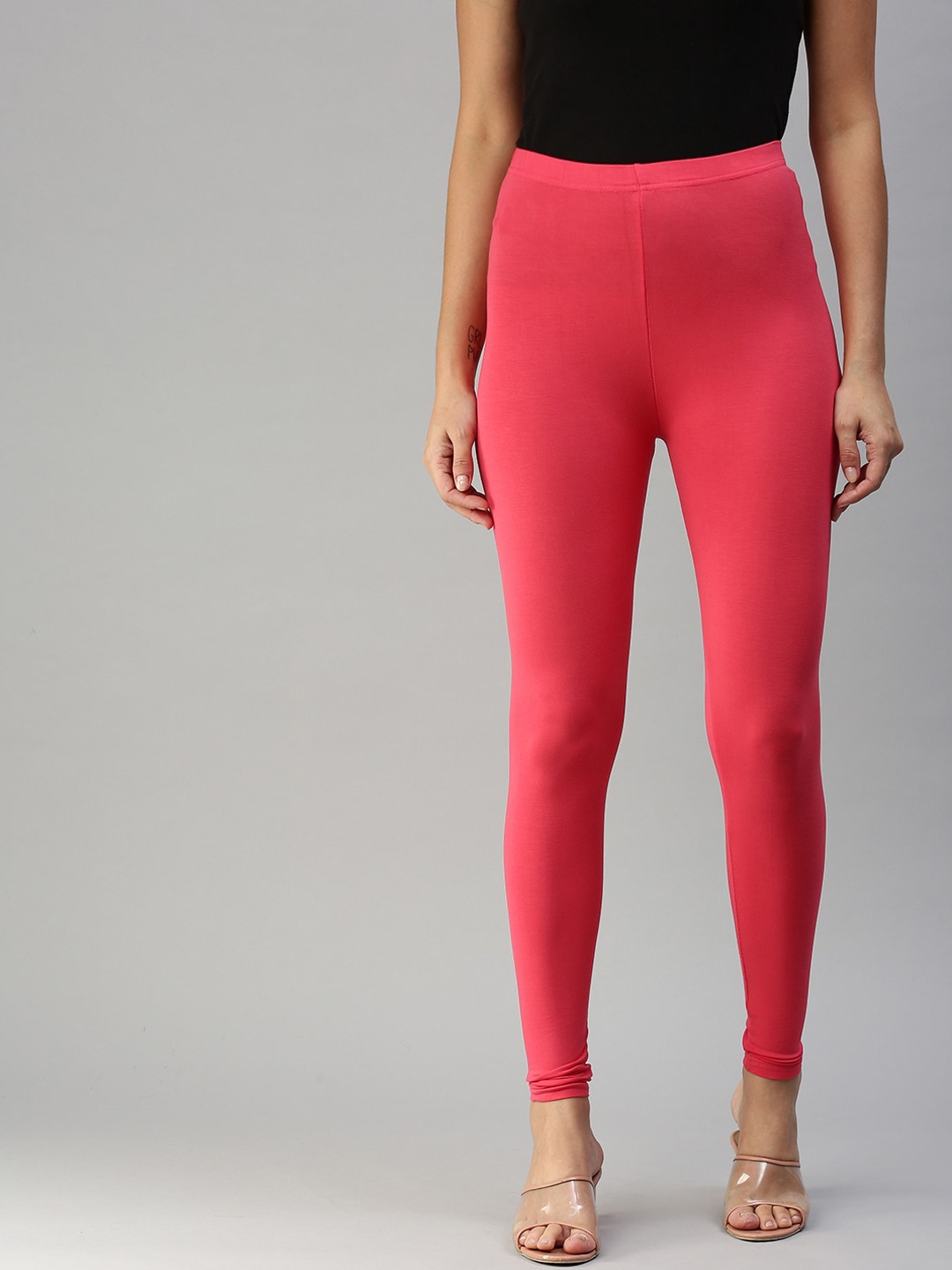 

De Moza Women Pink Solid Ankle-Length Leggings