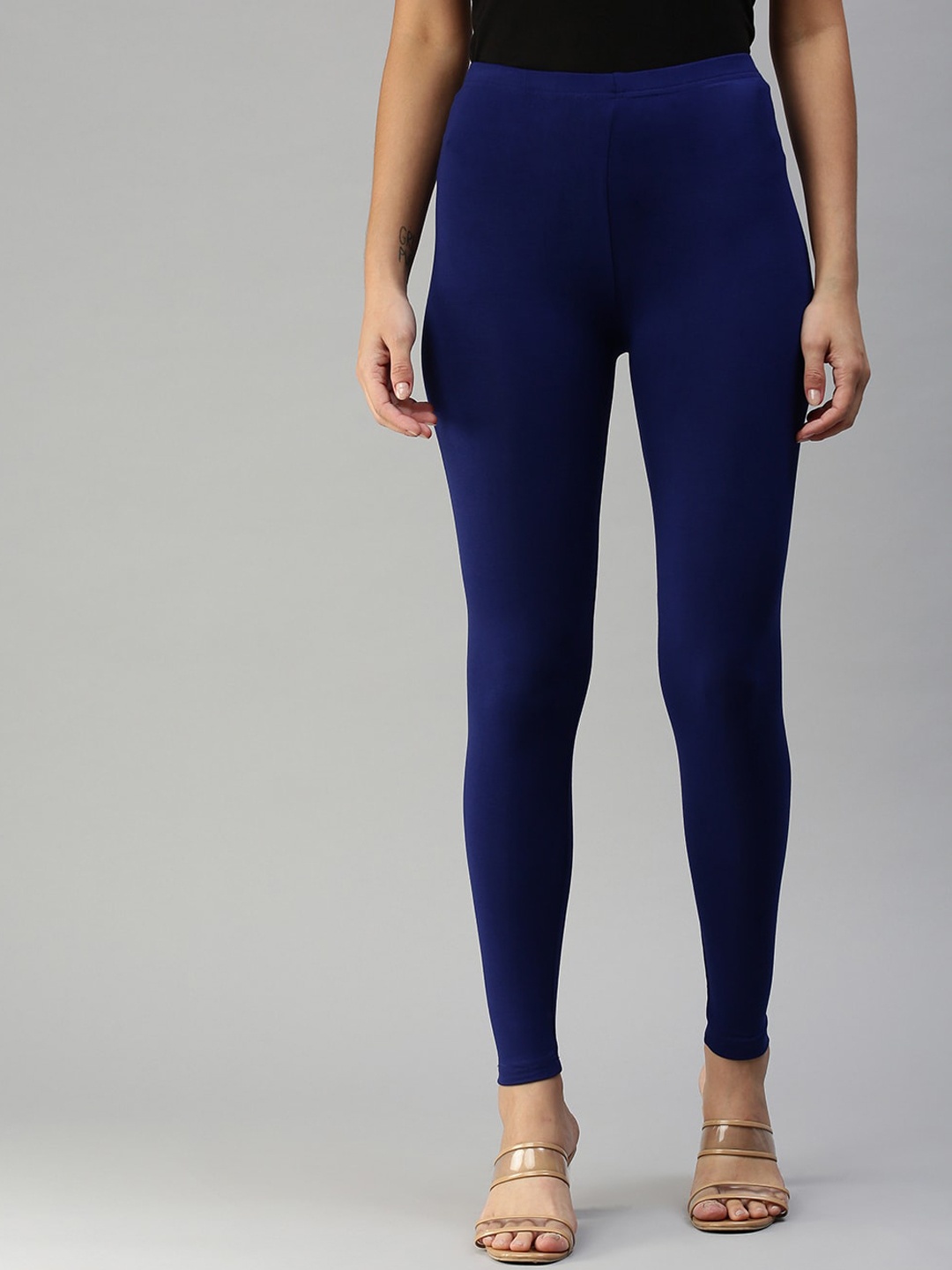 

De Moza Women Navy Blue Solid Ankle-Length Leggings