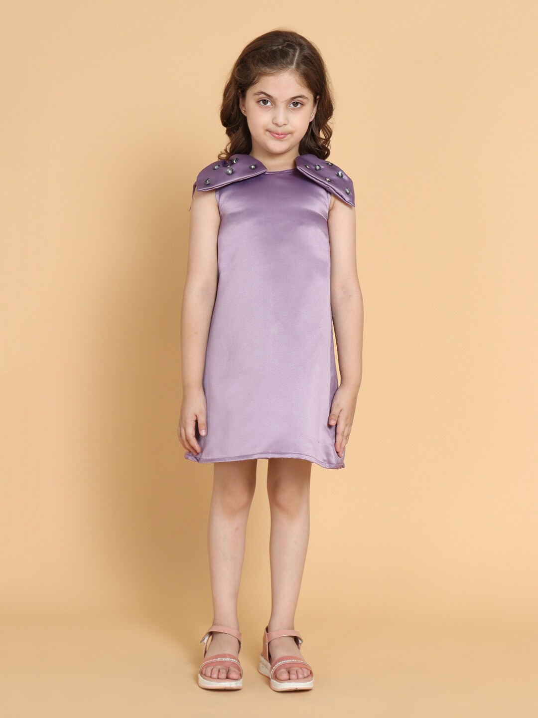 

PICCOLO Purple Satin A-Line Dress