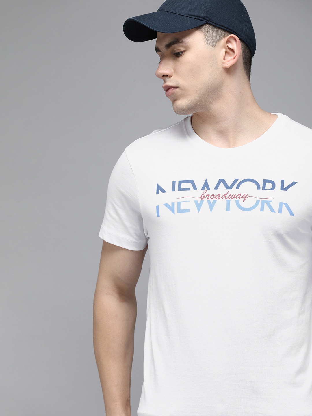 

Arrow New York Men White Printed Pure Cotton T-shirt