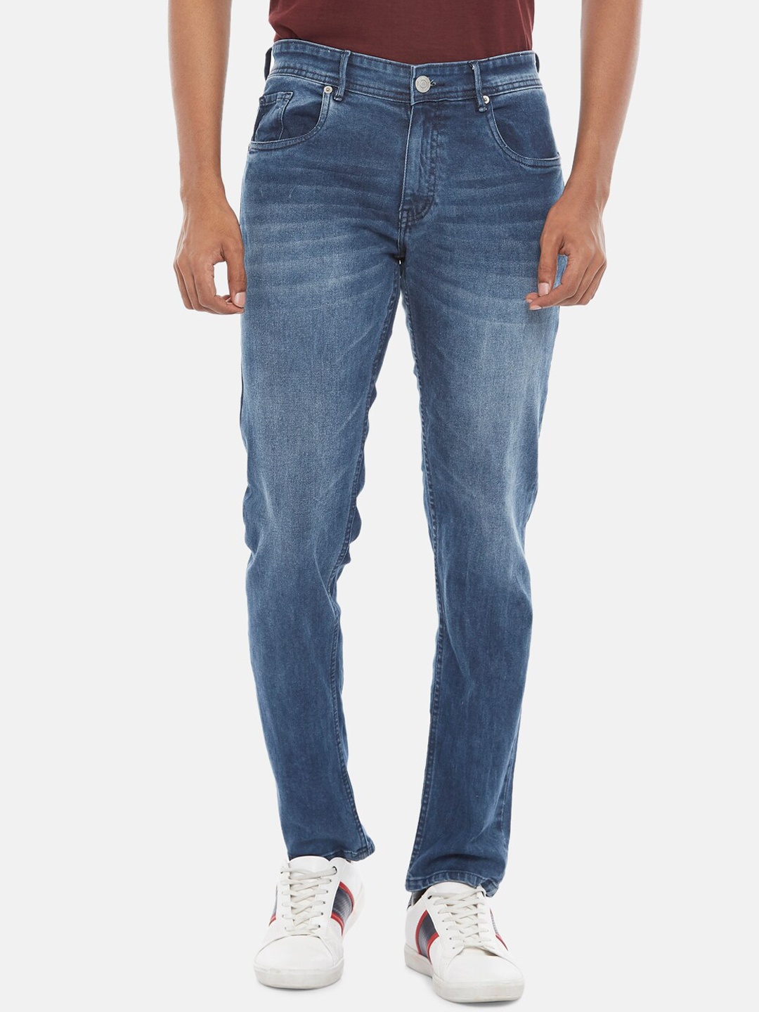 

People Men Blue Slim Fit Light Fade Jeans