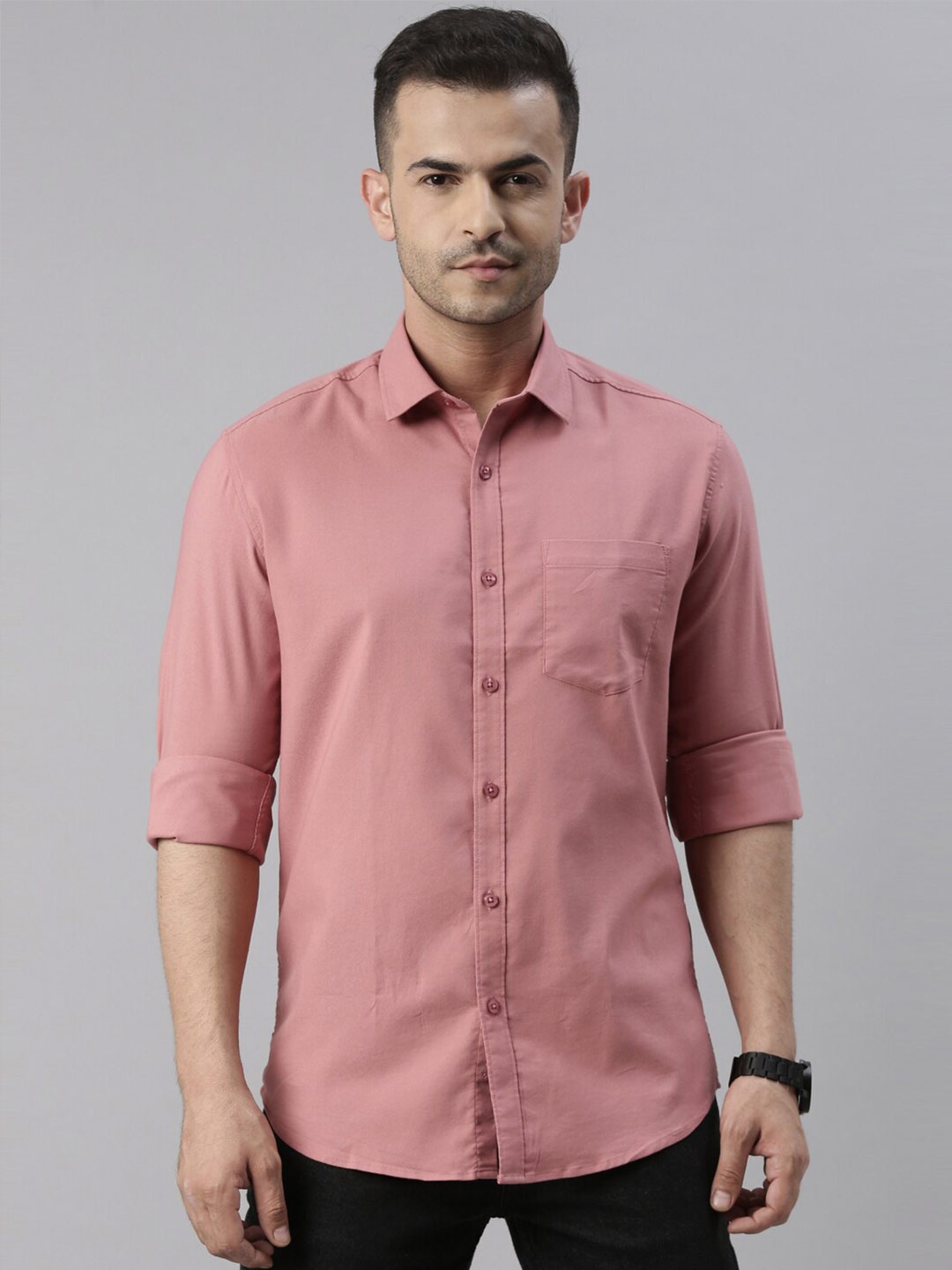 

Bushirt Men Pink Comfort Casual Shirt
