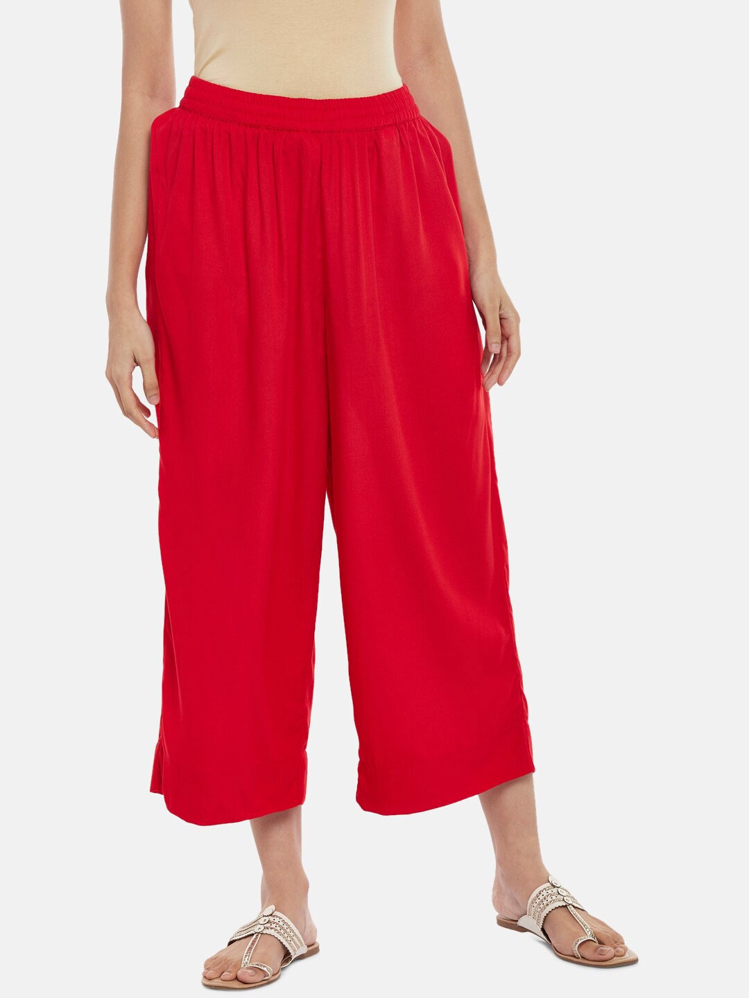 

RANGMANCH BY PANTALOONS Women Gold Palazzos