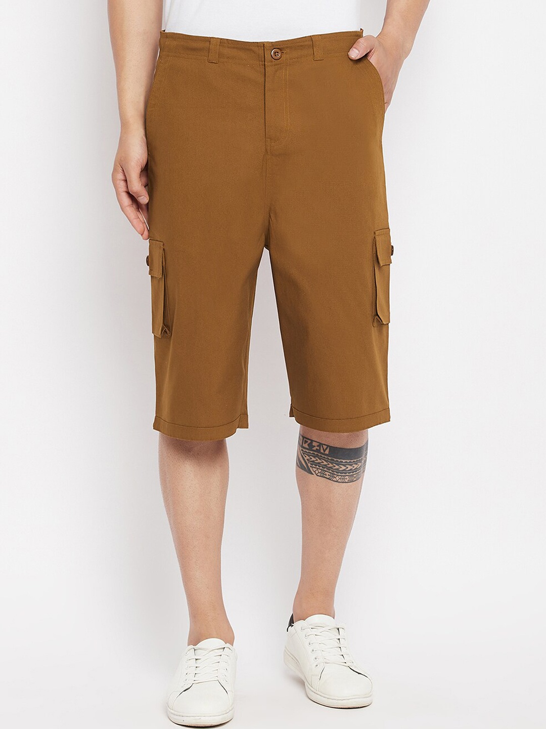 

Hypernation Men Mustard Cargo Shorts