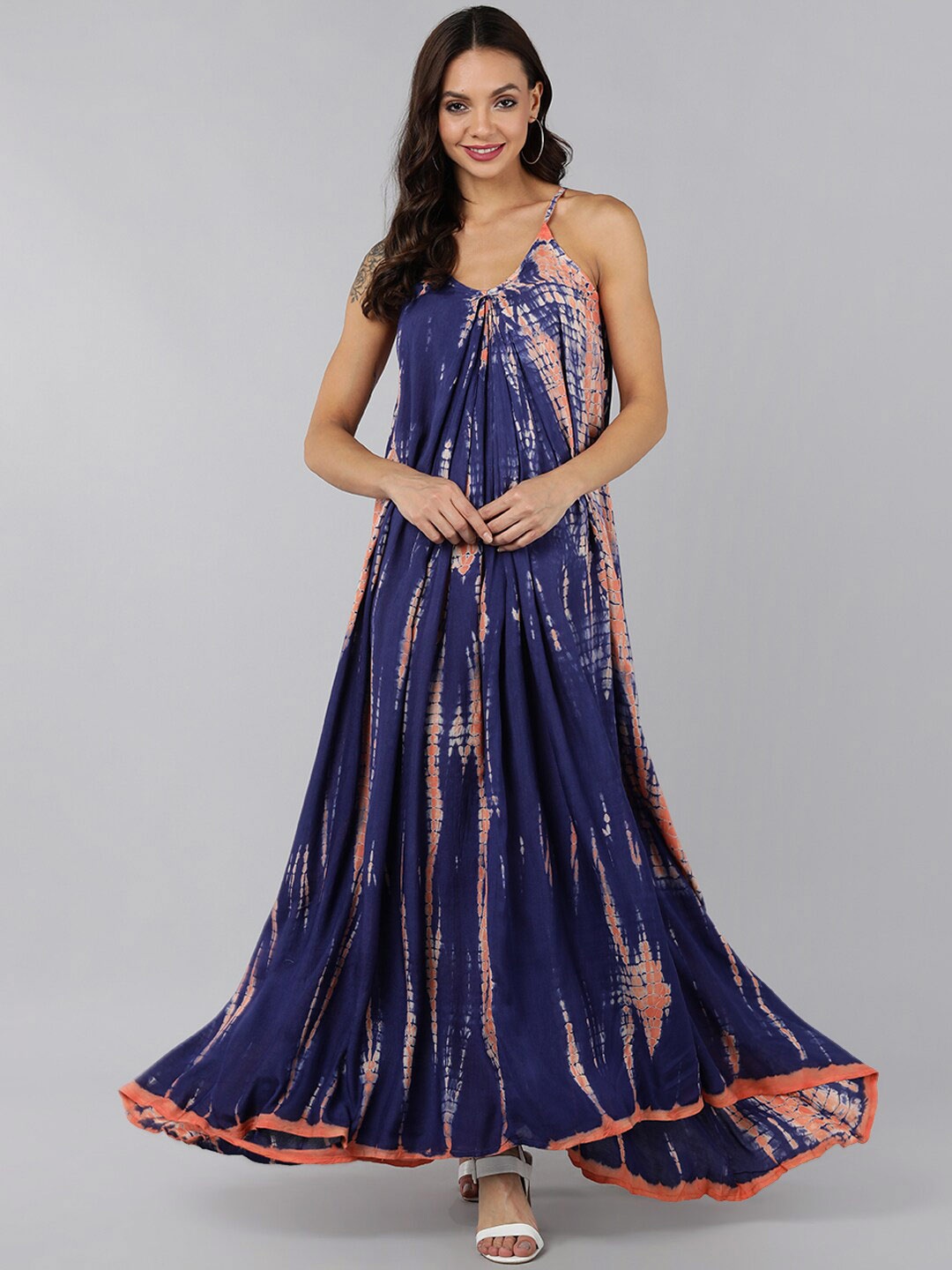 

AHIKA Navy Blue & silver Maxi Dress