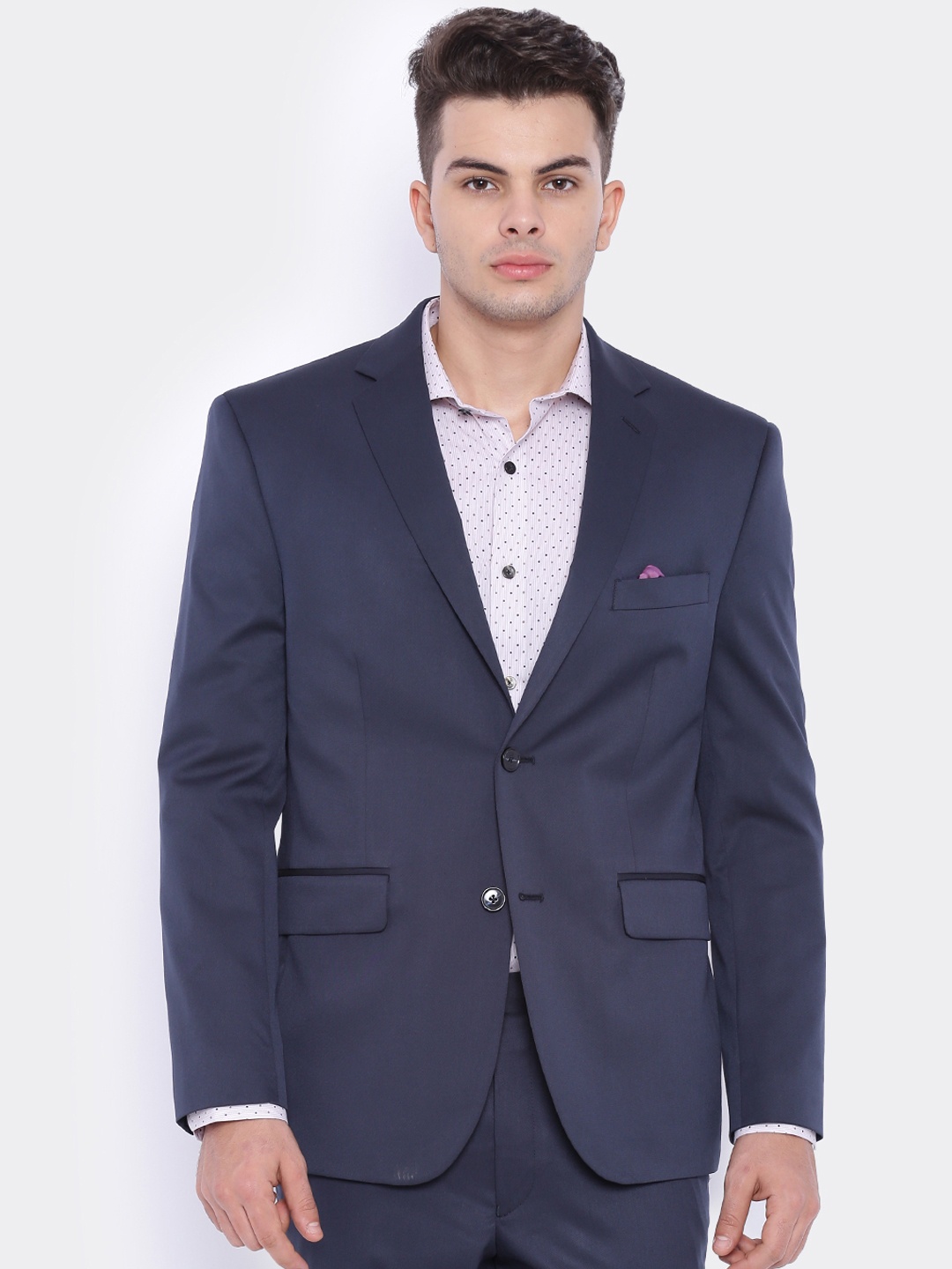

SUITLTD Navy Regular Fit Single-Breasted Formal Blazer, Navy blue
