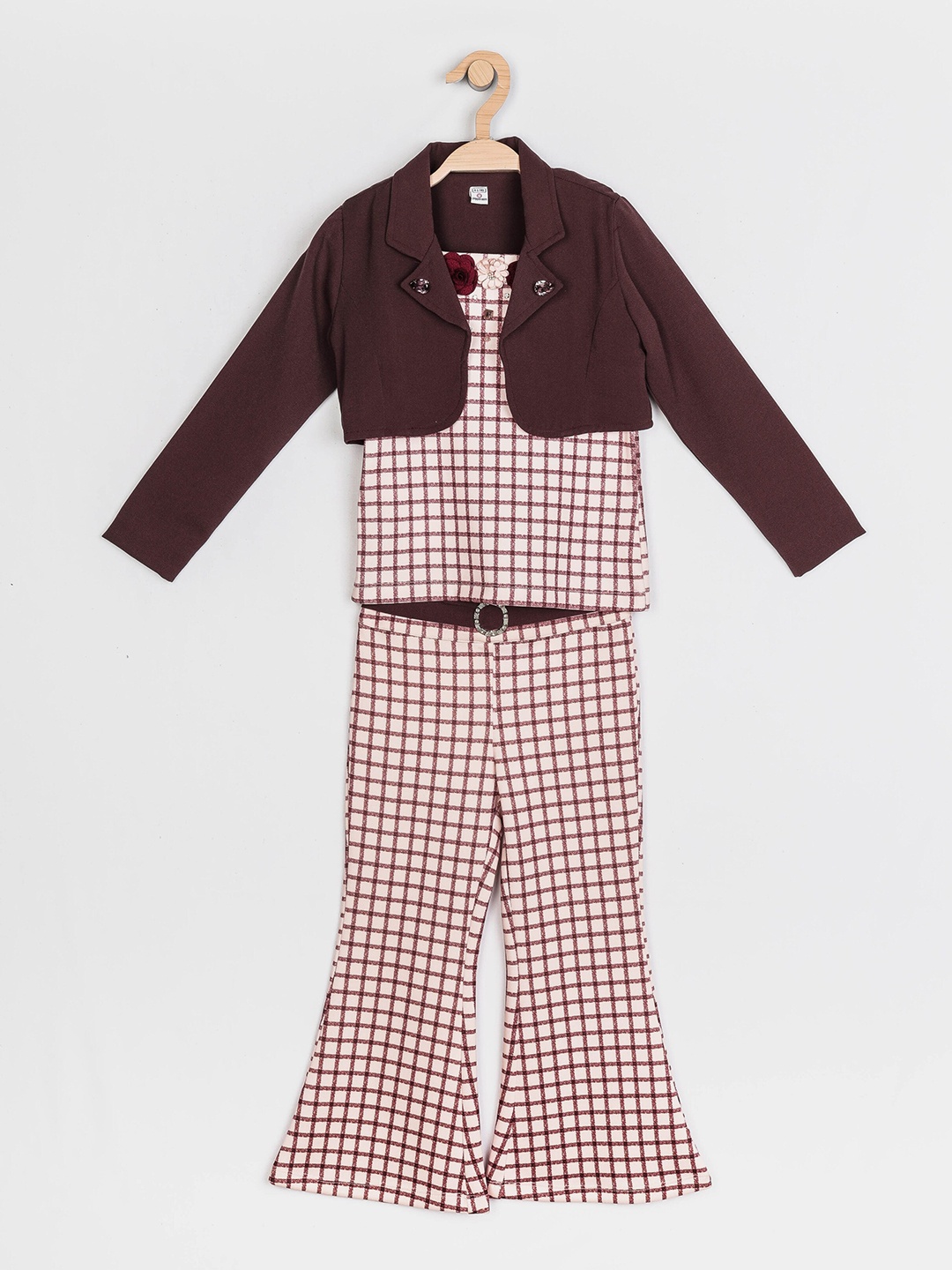 

Peppermint Girls Red & White Checked Top with Trousers