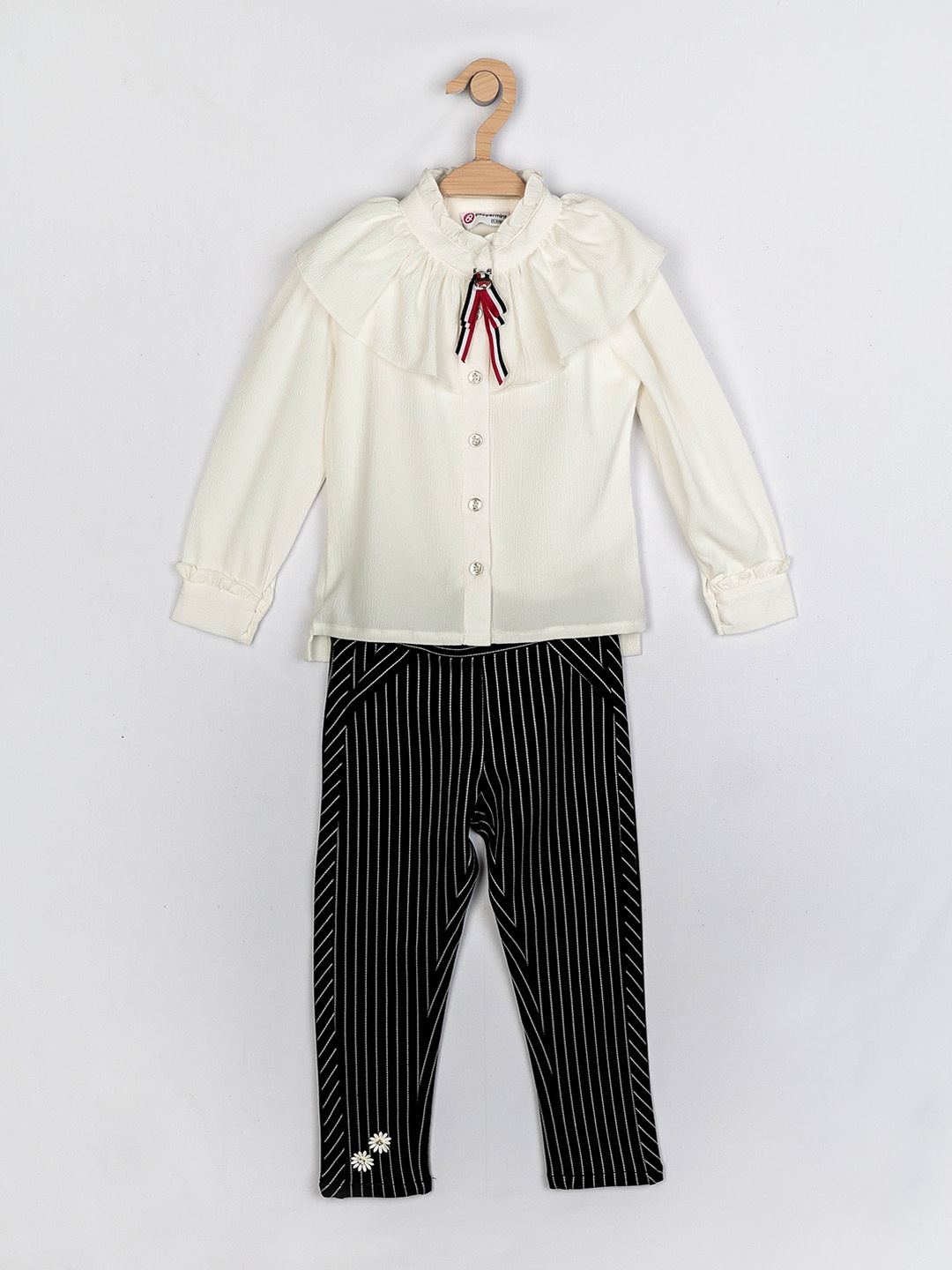 

Peppermint Girls Off White & Black Top with Trousers