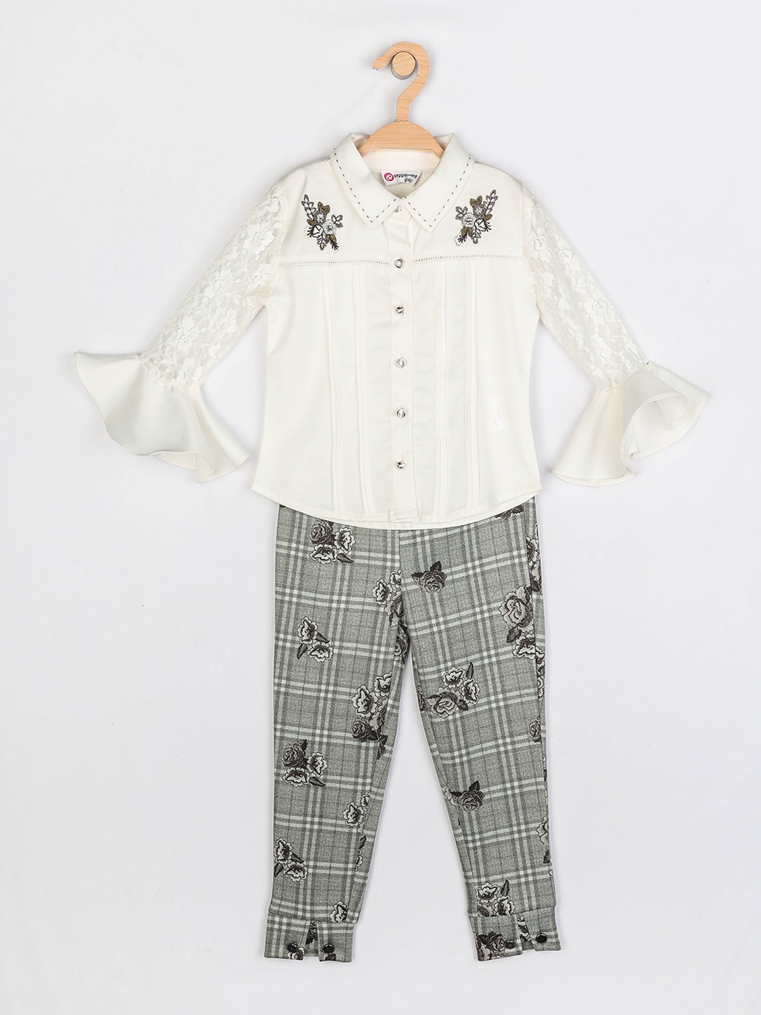 

Peppermint Girls Grey & Off White Shirt with Trousers