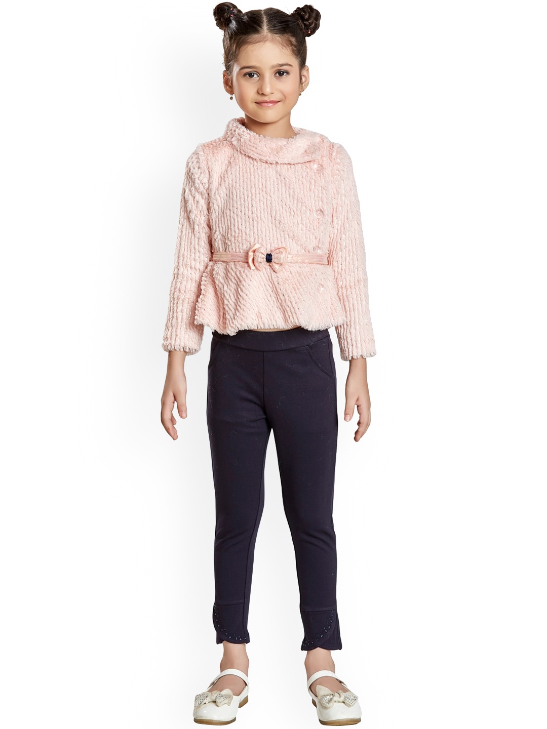 

Peppermint Girls Pink & Navy Blue Top with Trousers