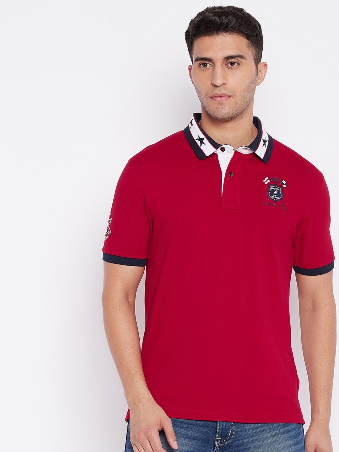 

HARBOR N BAY Men Red V-Neck T-shirt