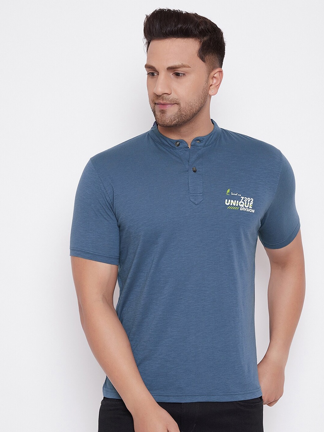 

HARBOR N BAY Men Blue Typography T-shirt
