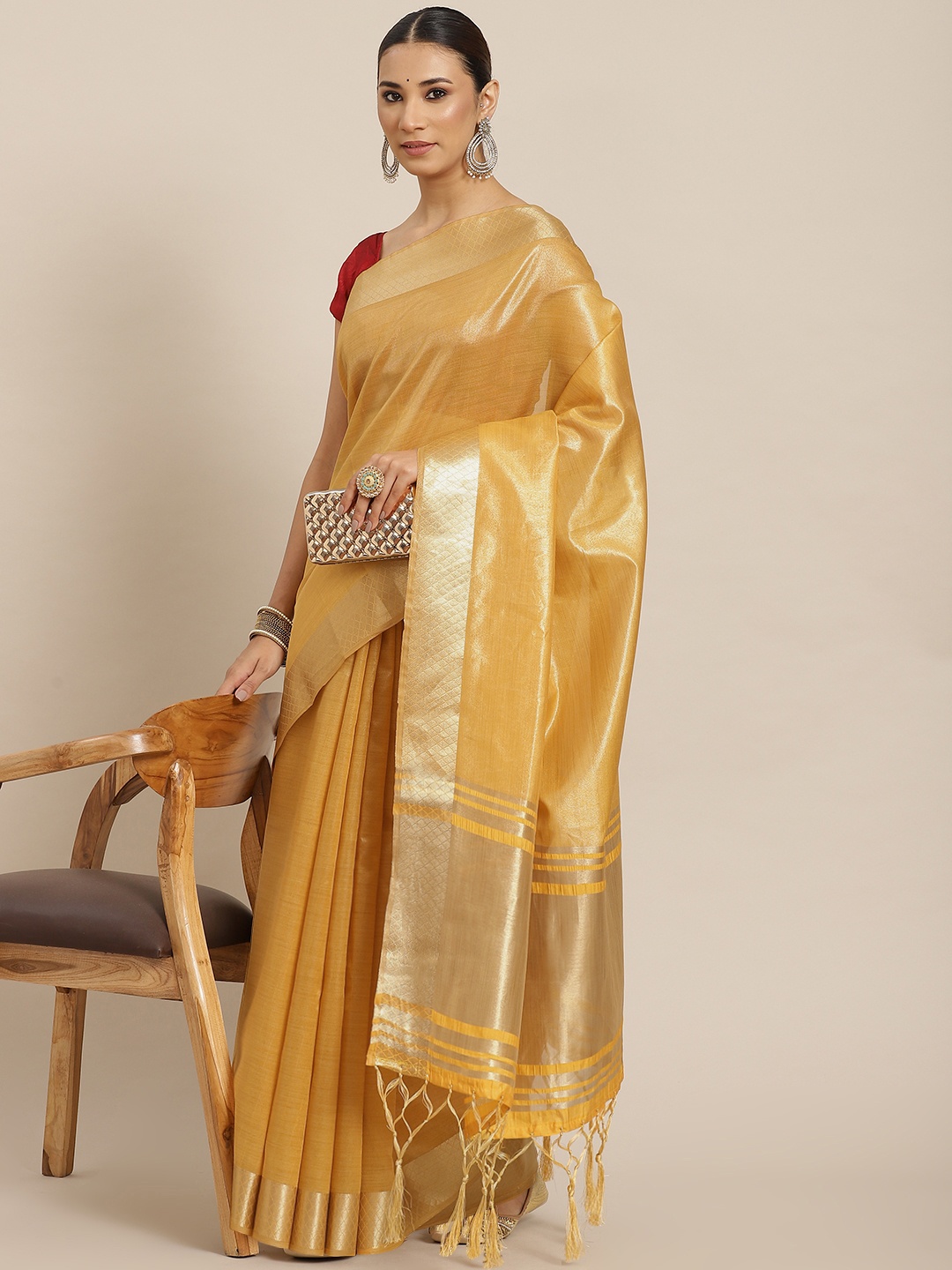 

Havida Sarees Golden Silk Cotton Arani Saree, Gold