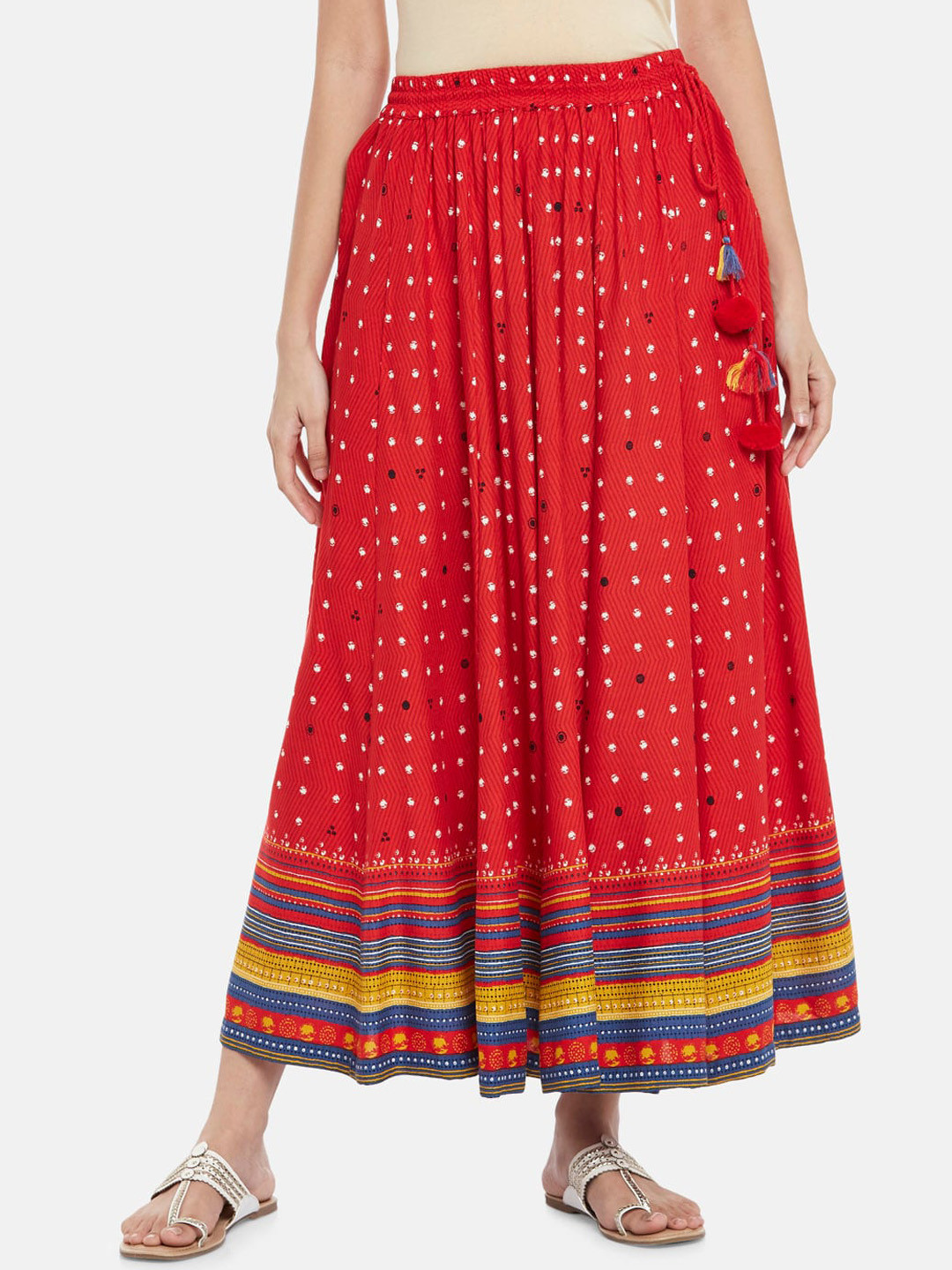 

AKKRITI BY PANTALOONS Red Printed Skirts