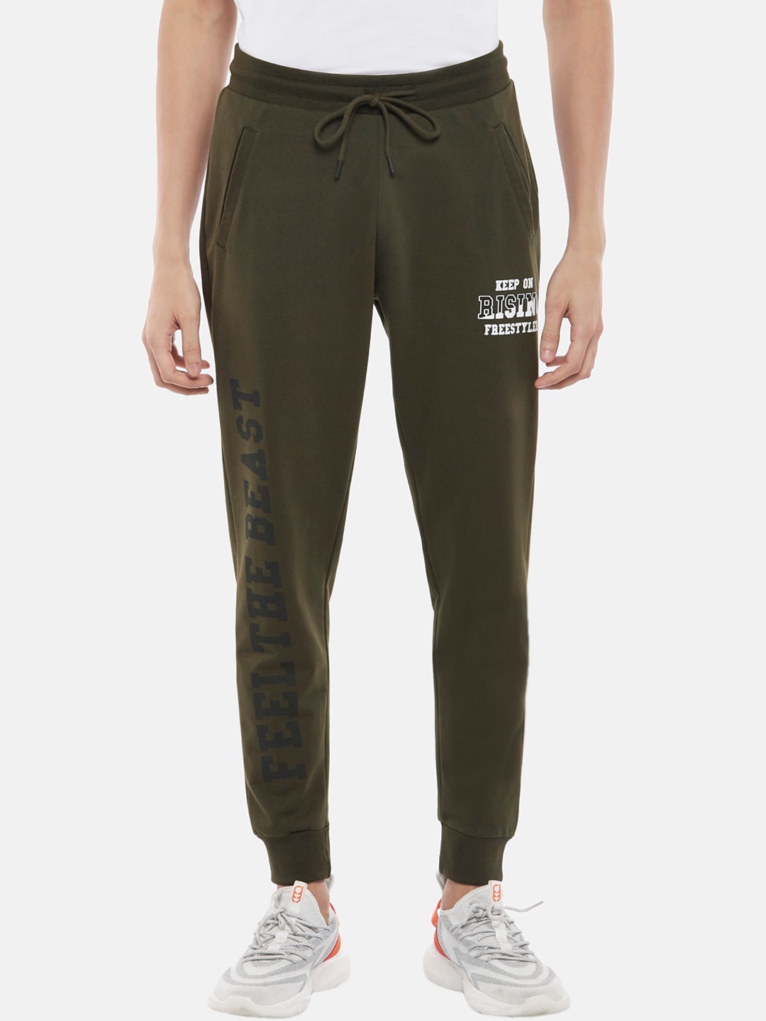 

People Men Olive Green Solid Joggers
