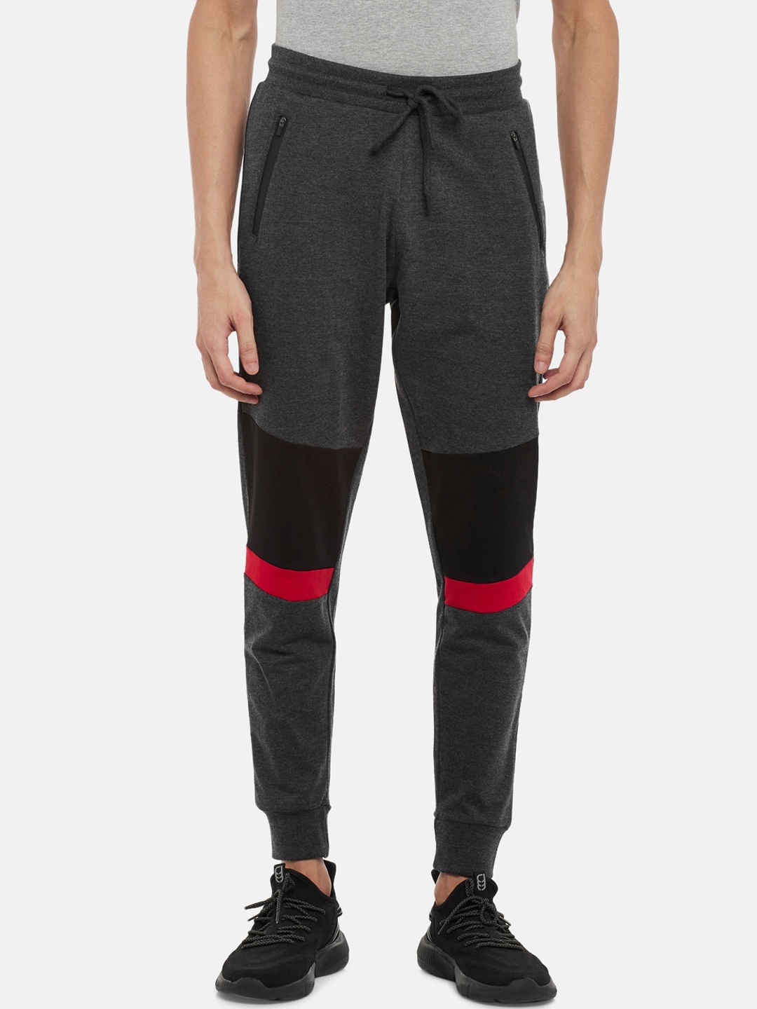 

People Men Charcoal Grey Solid Joggers