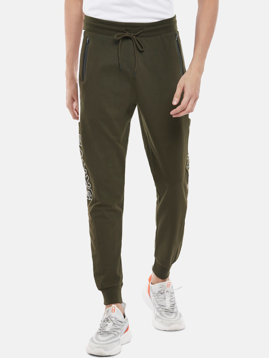 

People Men Olive Green Solid Joggers