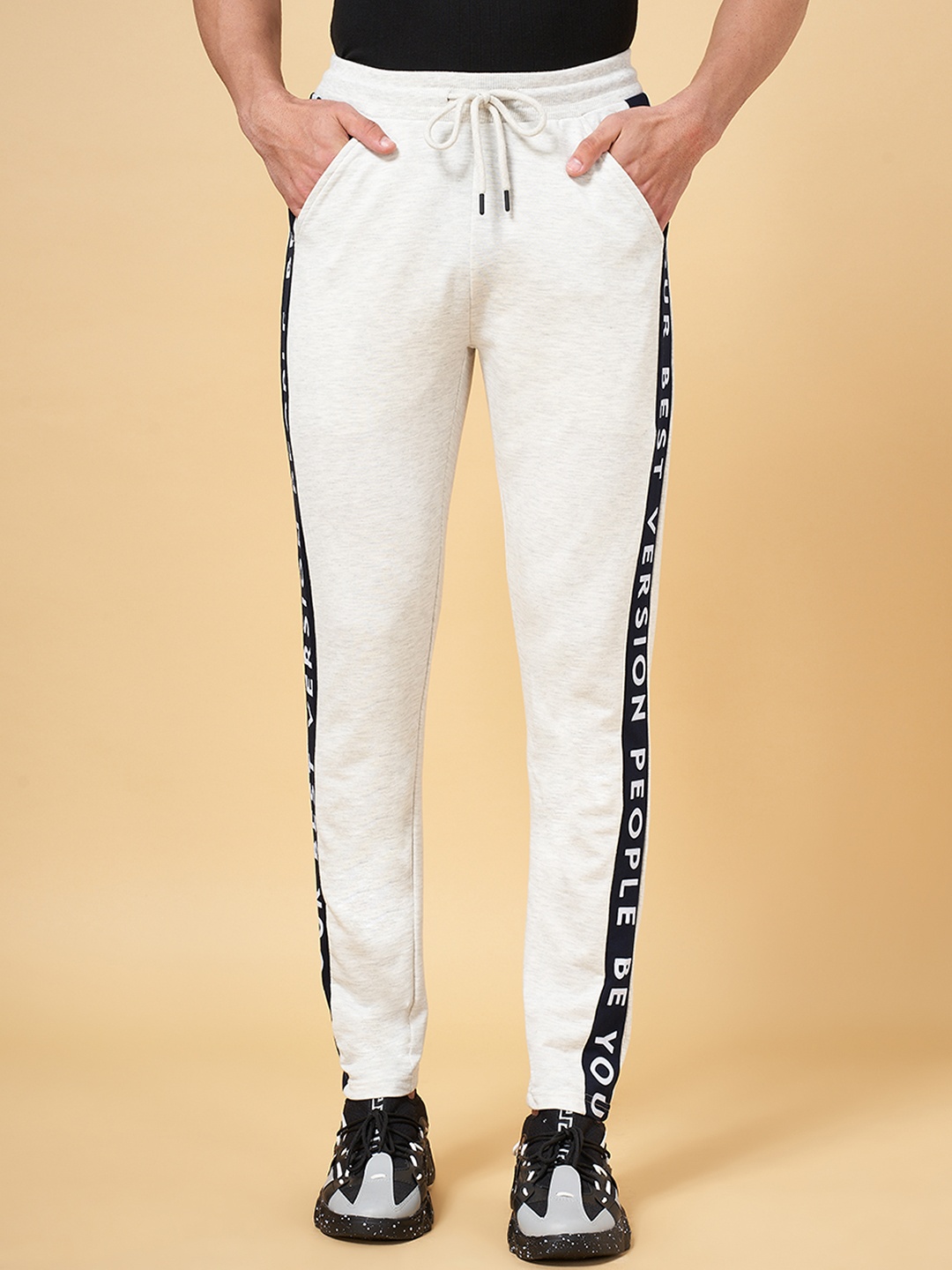 

People Men Grey Solid Track Pants