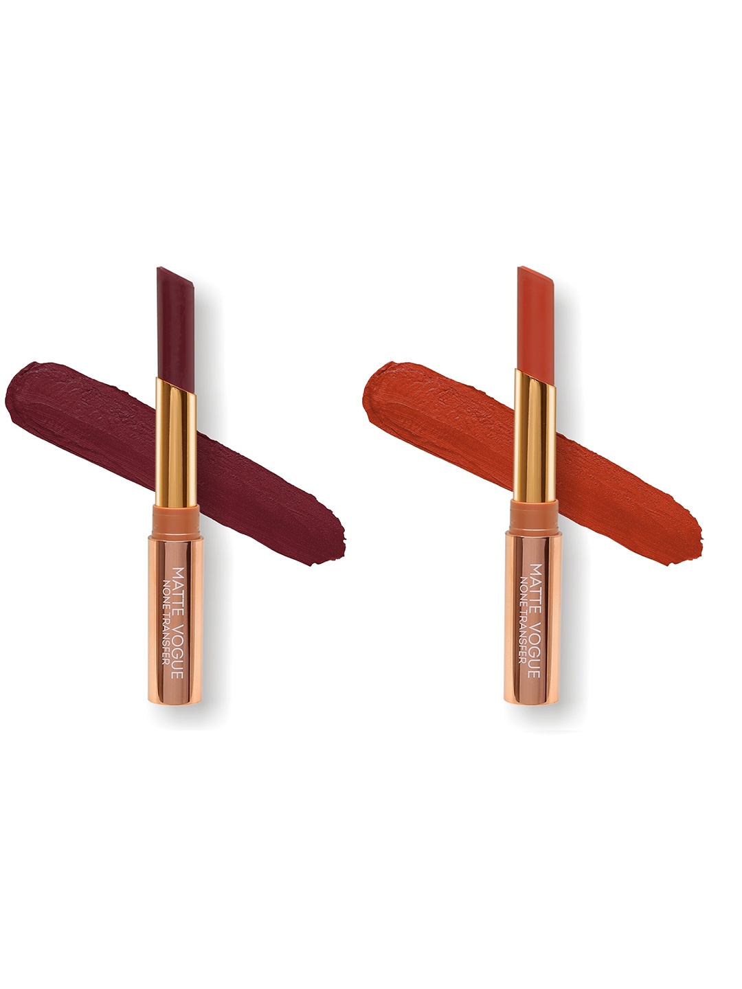 

ME-ON Set of 2 Matte Vogue None-Transfer Lipsticks - Shade 11 & 15, Maroon
