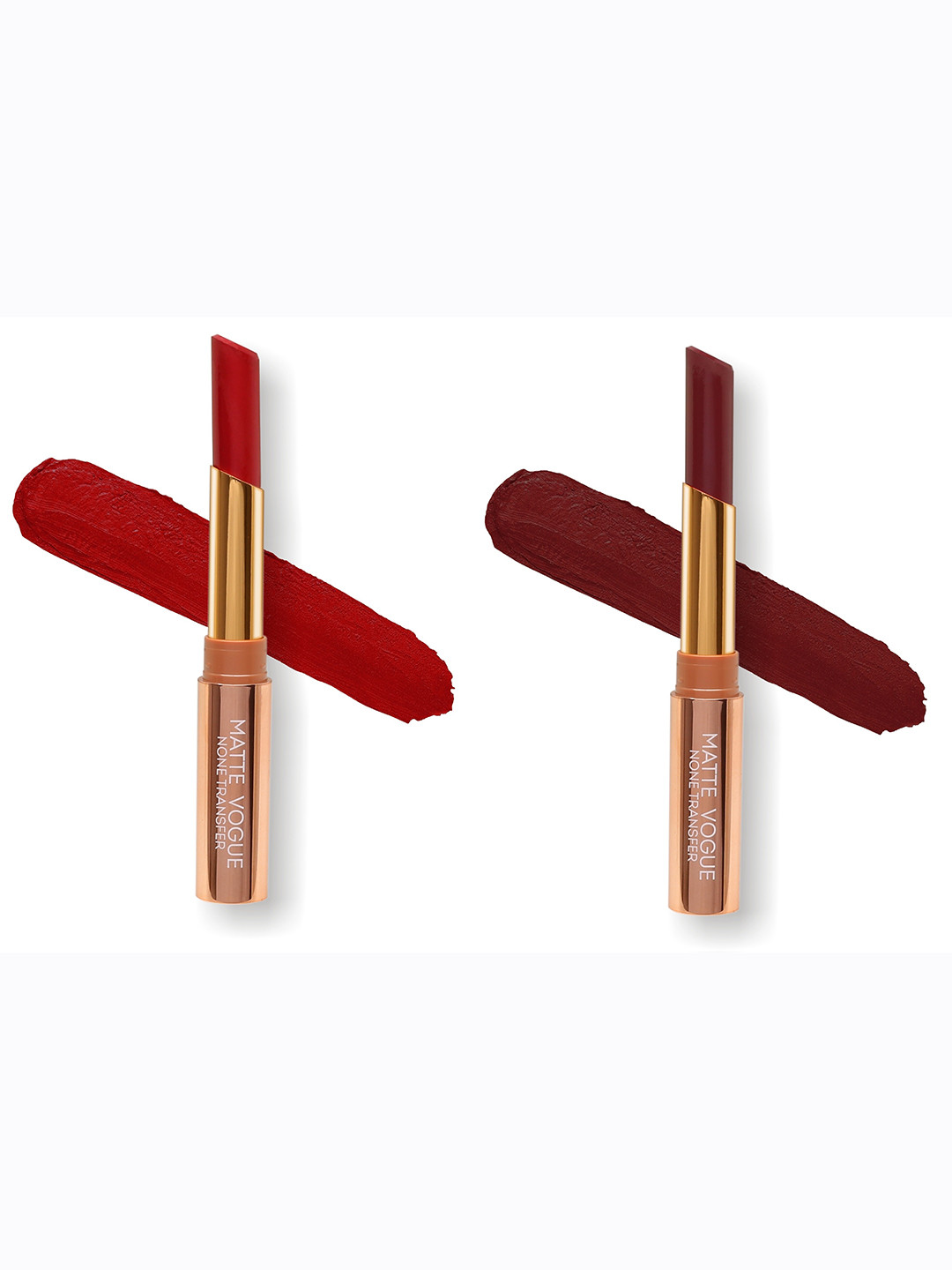 

ME-ON Set of 2 Matte Vogue None-Transfer Lipsticks - Shade 02 & 13, Red
