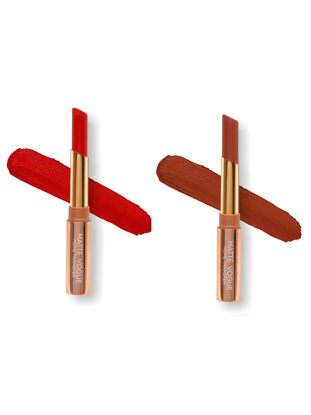 

ME-ON Set of 2 Matte Vogue None-Transfer Lipsticks - Shade 01 & 16, Red