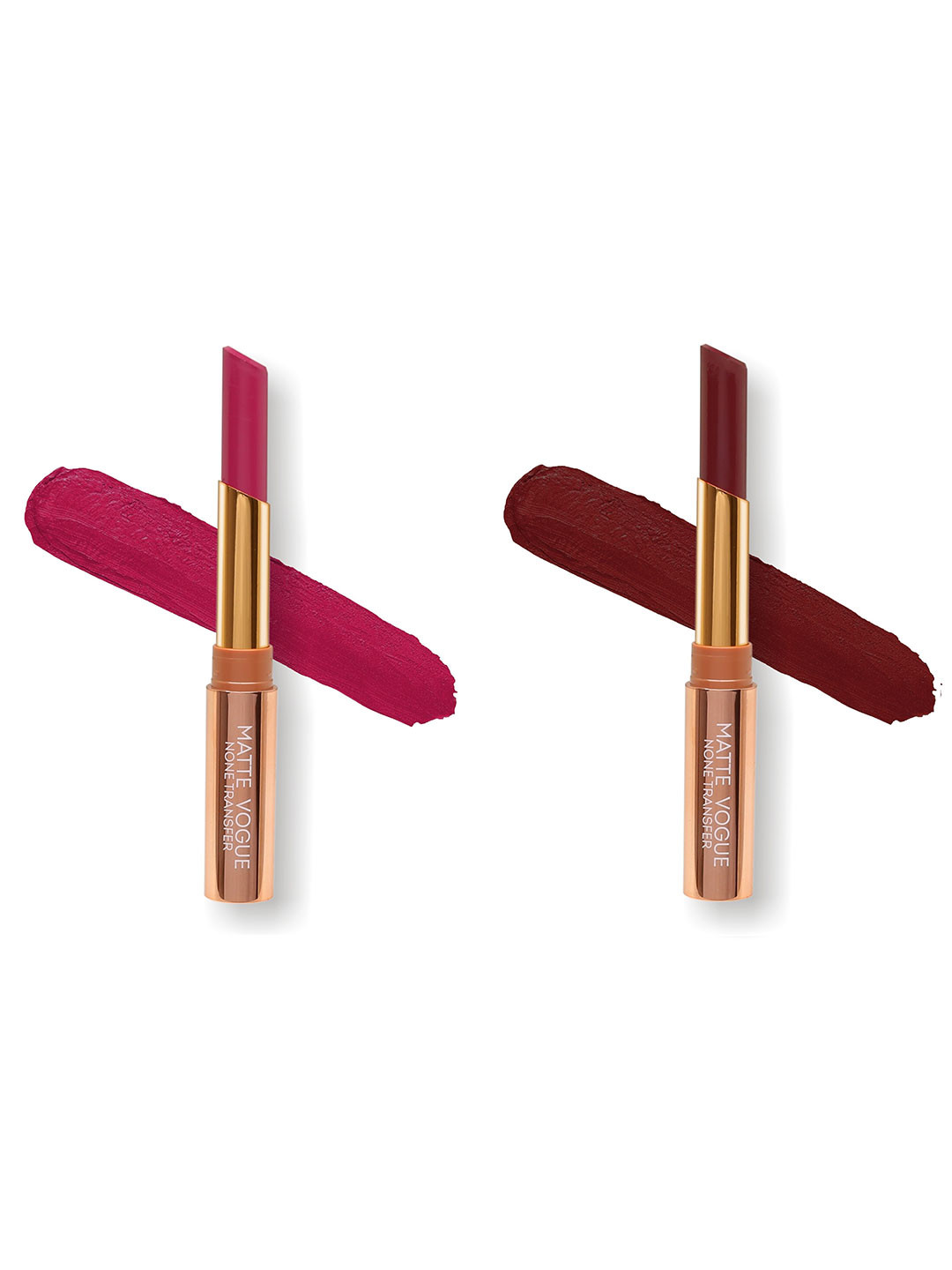 

ME-ON Set of 2 Matte Vogue None-Transfer Lipsticks - Shade 12 & 08, Pink