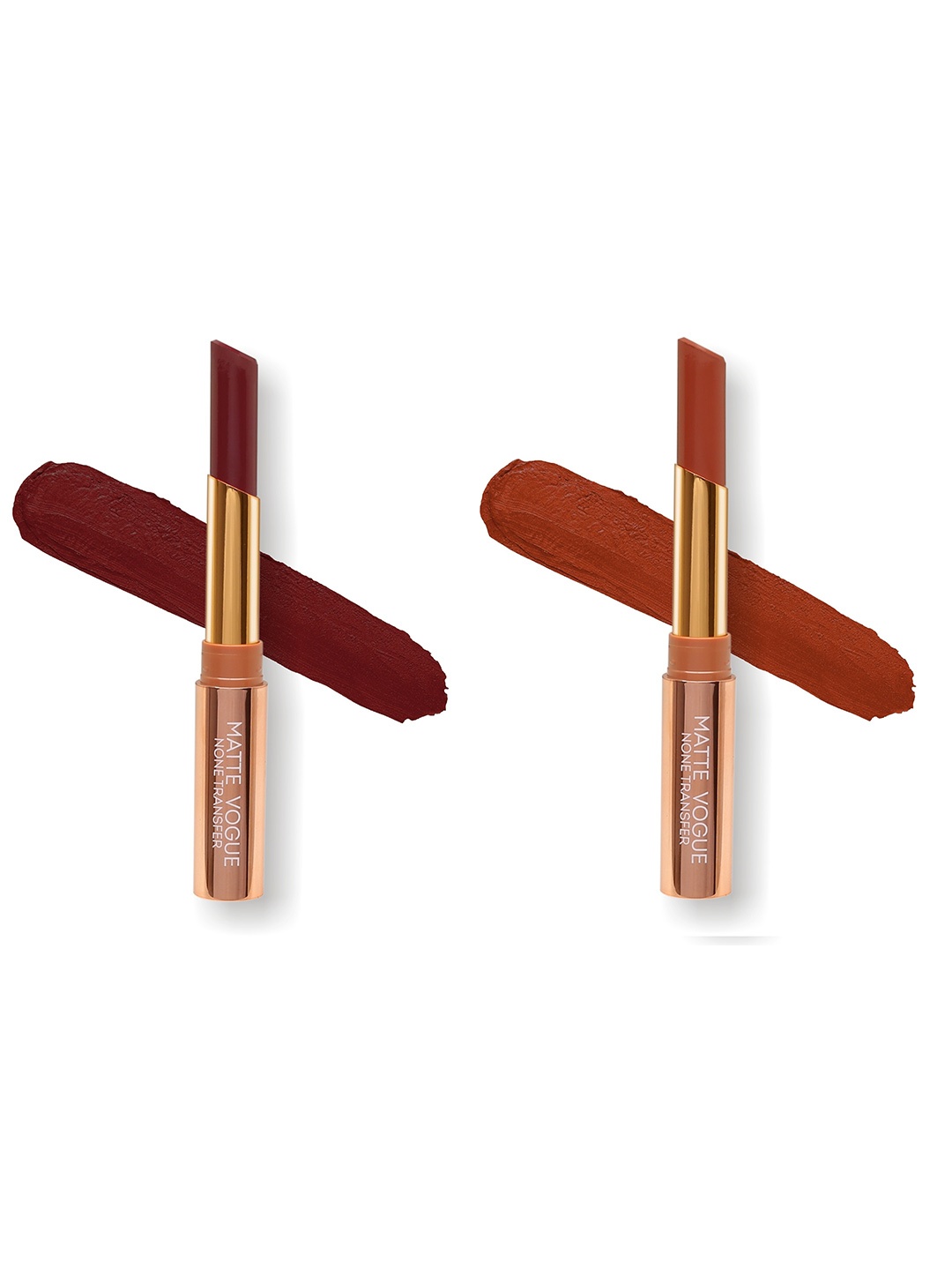 

ME-ON Set of 2 Matte Vogue None-Transfer Lipsticks - Shade 12 & 16, Maroon