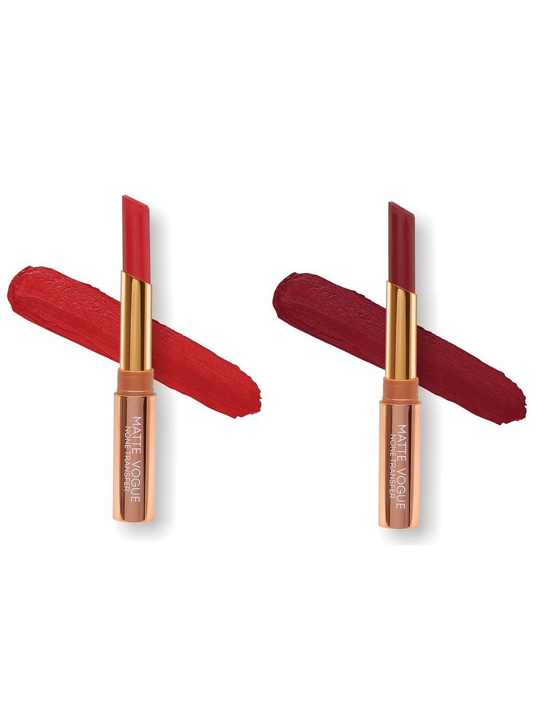 

ME-ON Set of 2 Matte Vogue None-Transfer Lipsticks - Shade 07 & 10, Red