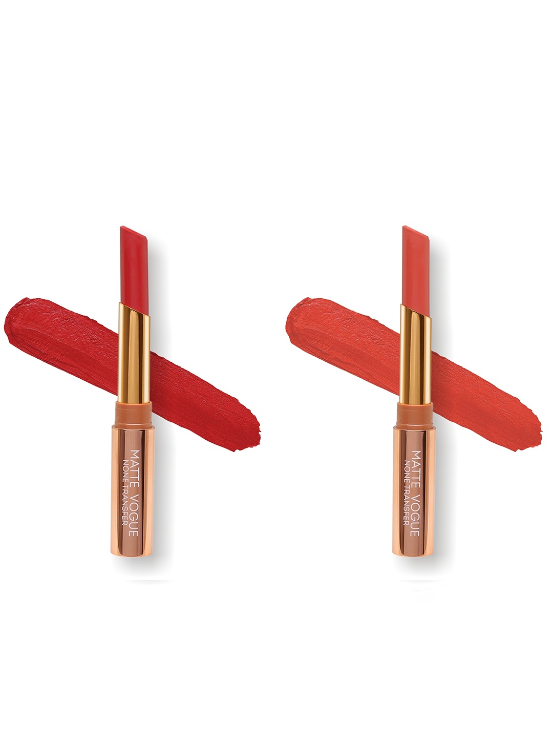 

ME-ON Set of 2 Matte Vogue None-Transfer Lipsticks - Shade 07 & 18, Red