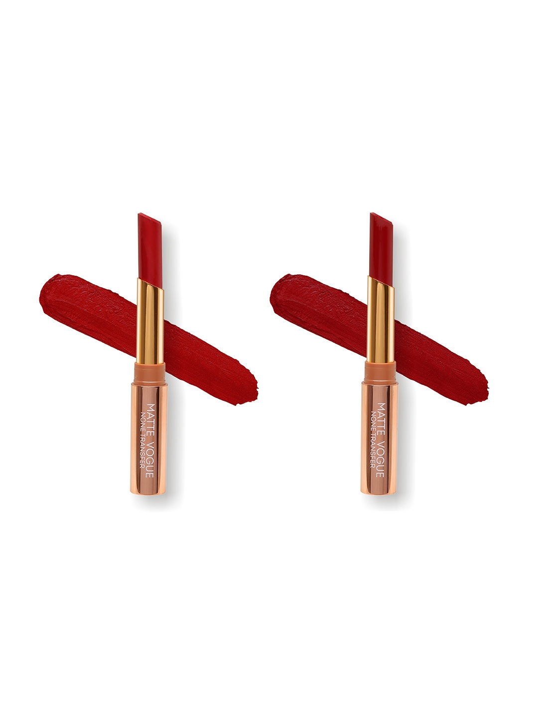 

ME-ON Set of 2 Matte Vogue None-Transfer Lipsticks - Shade 02 & 03, Red