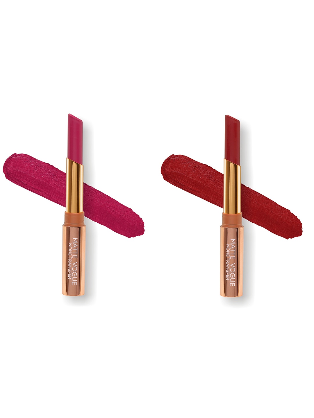 

ME-ON Set of 2 Matte Vogue None-Transfer Lipsticks - Shade 08 & 14, Red