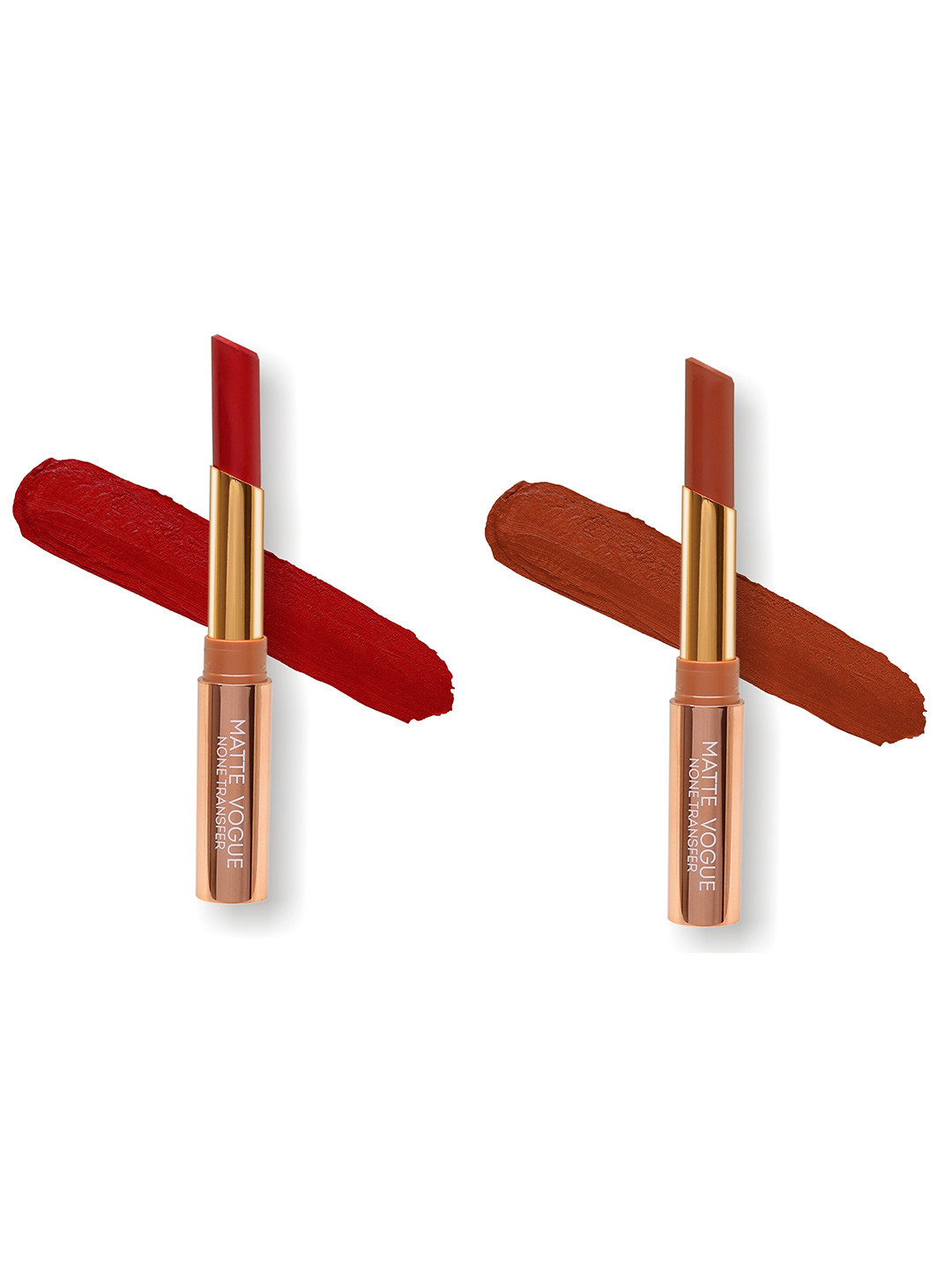 

ME-ON Set of 2 Matte Vogue None-Transfer Lipsticks - Shade 02 & 16, Red